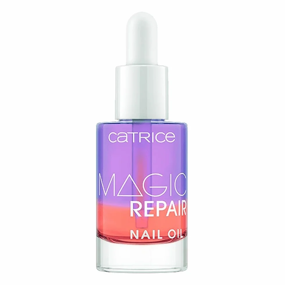 Catrice Magic Repair Nail Oil, olejek do paznokci, wielokolorowy, 2 kolory, pielęgnujący, z olejkami, witaminami, regenerujący, przezroczysty, bez acetonu, wegański, bez mikroplastiku (8 ml)