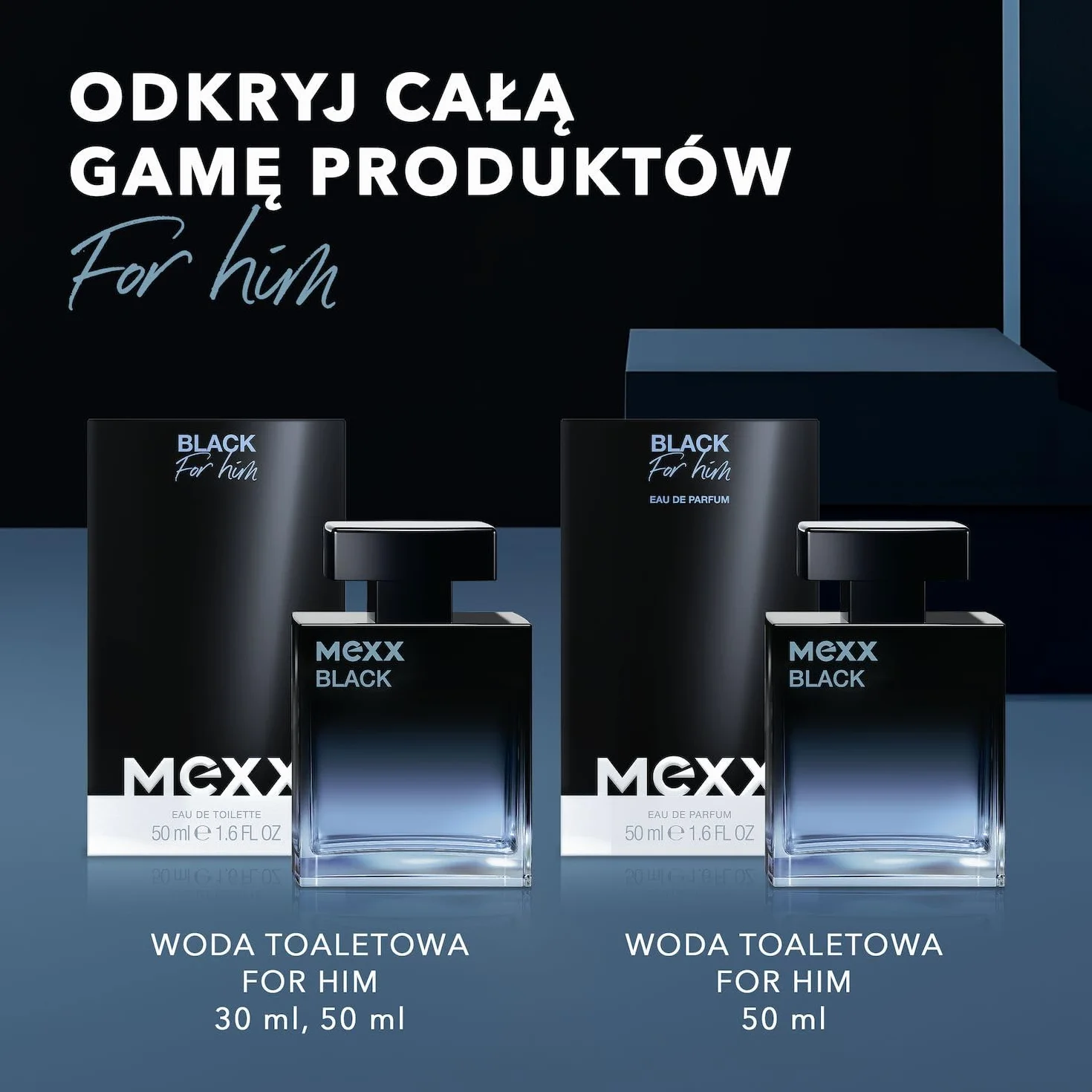 Mexx Black Woda Perfumowana dla Mężczyzn, o Drzewnych i Morskich Nutach Zapachowych, 50 ml