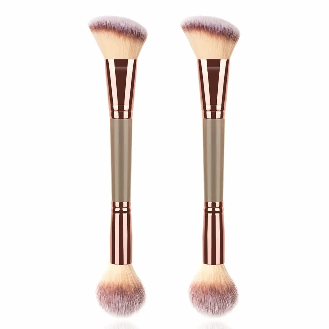 LEEQ Magiczny pędzel do twarzy Bronzer 2 szt. Uniwersalny pędzel do makijażu do różu, brązu, pudru