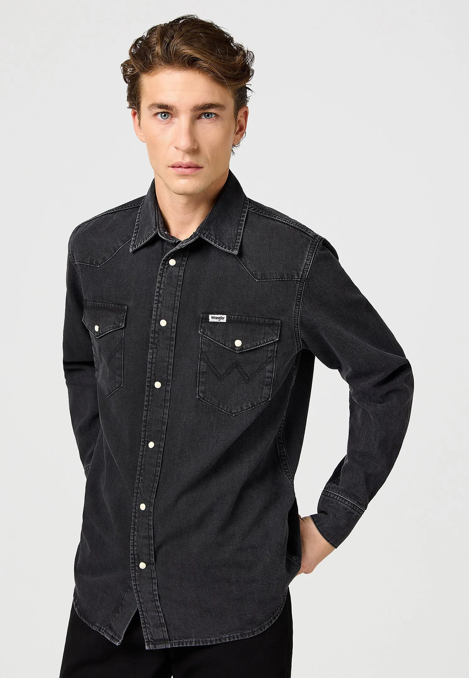 Wrangler Koszulka Mężczyźni Ls Western Shirt (1 w zestawie)