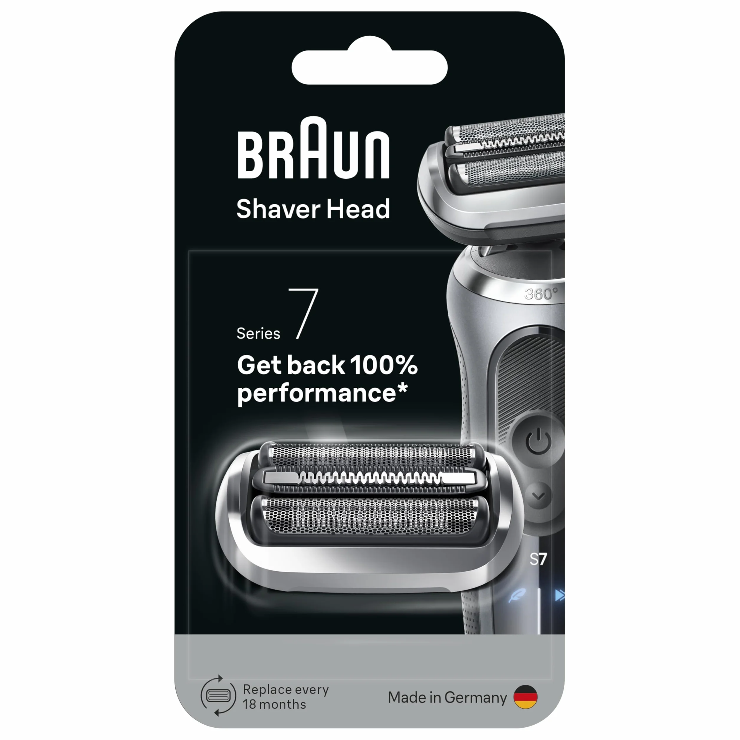Braun Seria 7 głowica golarki elektrycznej 74s, oryginalna część zamienna od producenta, przywróć 100% wydajności, kompatybilna z golarkami Braun generacji 70, 71 i 72