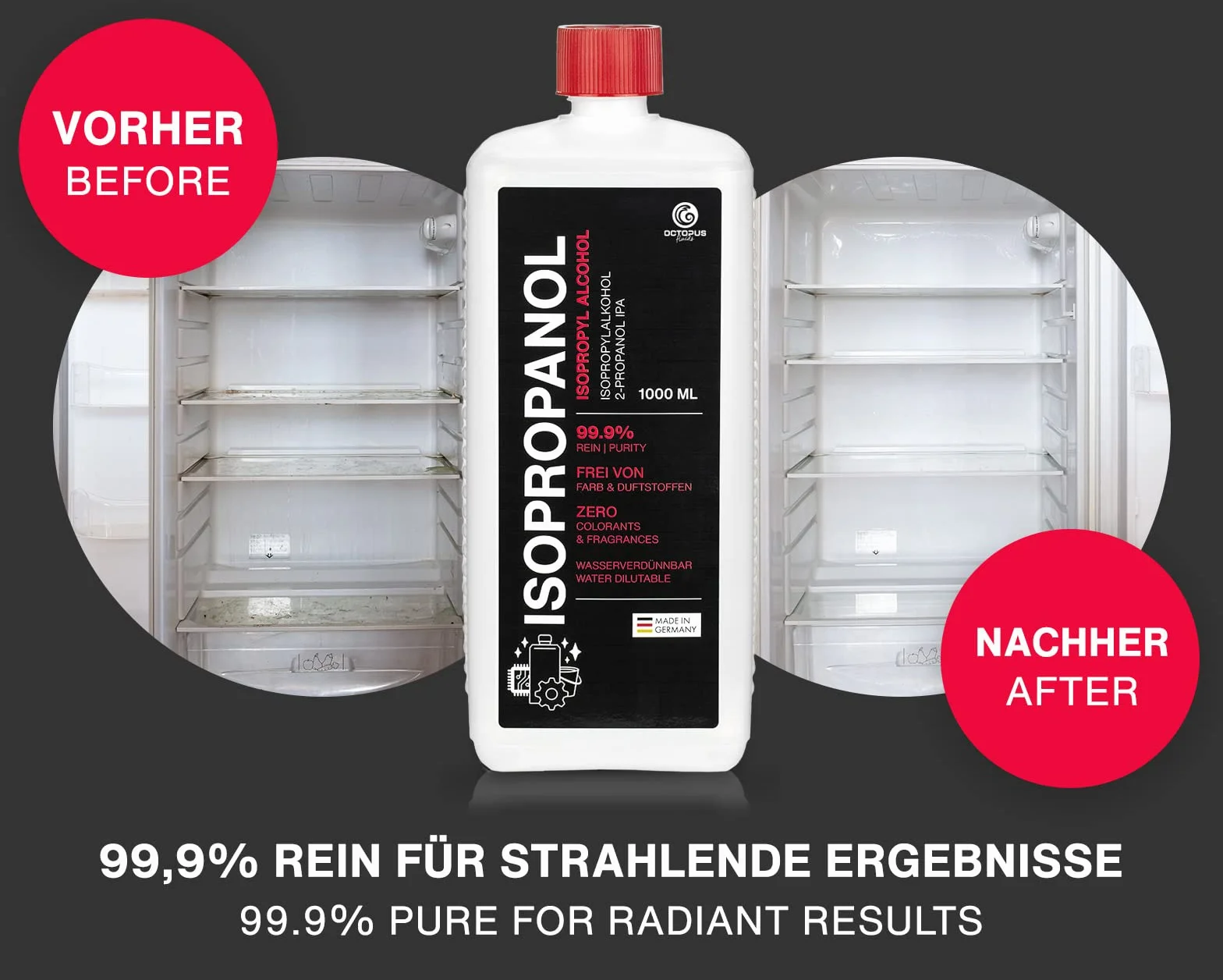 alkoholowy środek czyszczący izopropanol 99,9% alkohol izopropylowy 2-propanol IPA 500 ml uniwersalny środek do odtłuszczania