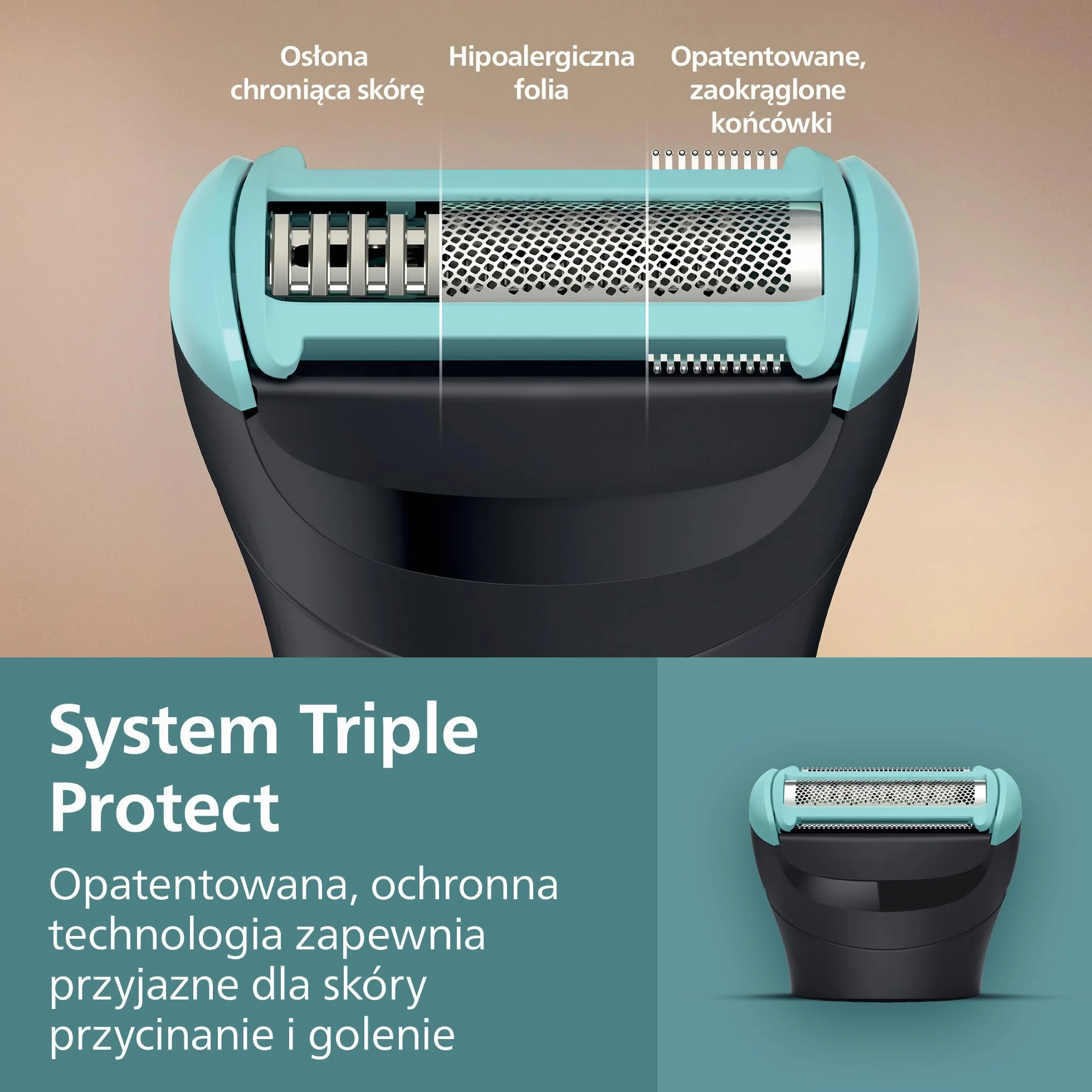 Philips Body Groomer Seria 5000 – trymer do ciała dla mężczyzn Triple Protect, precyzyjne i delikatne golenie okolic intymnych, pełni wodoodporny, działania wynosi 100 minut, model BG5470/15