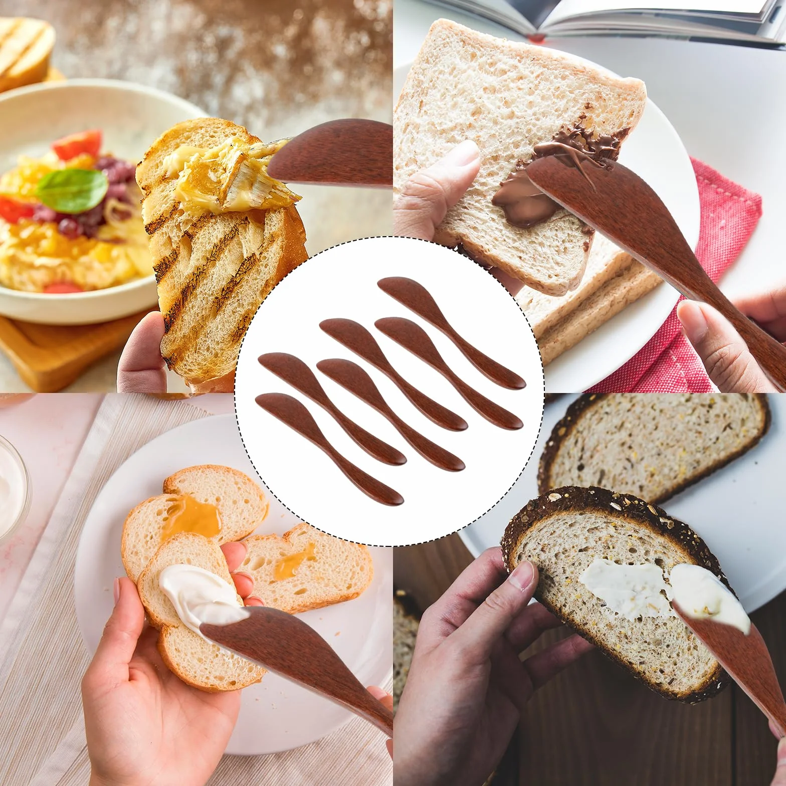 Mabor Nożyki do masła, sera, dżemu i kanapek, rozrzutniki kremu, mini szpatułki, noże do przypraw, 15 cm, narzędzie do pieczenia