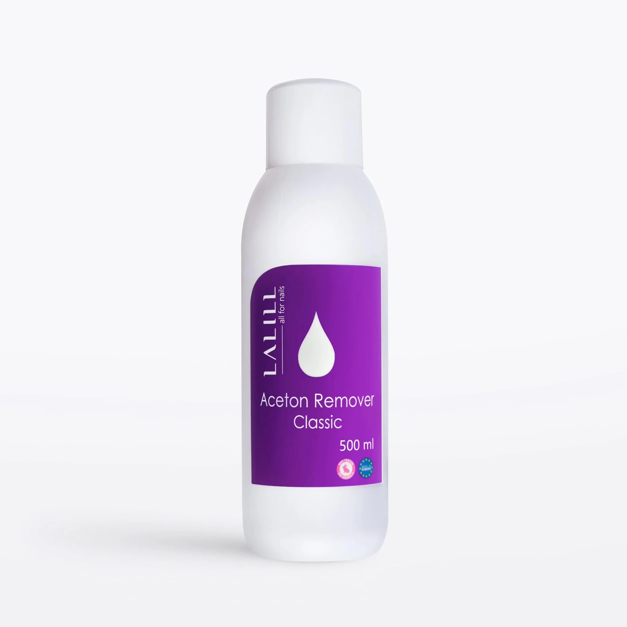 LALILL Aceton zmywacz do paznokci 500 ml do lakierów hybrydowych, żelu, akrylu i końcówek - zmywacz do lakieru żelowego - czysty aceton UV zmywacz do paznokci