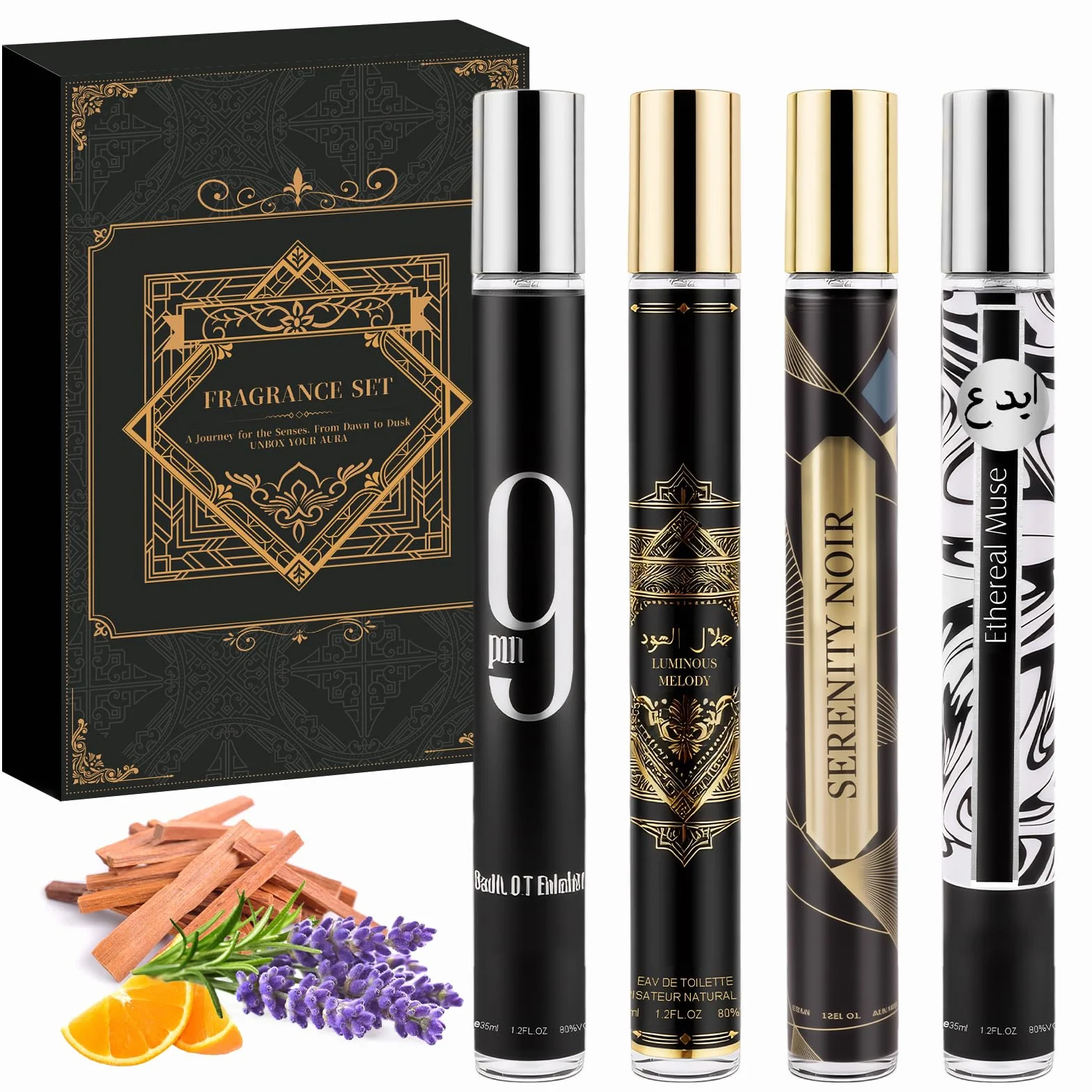 Perfumy męskie prezent dla mężczyzn, 4 sztuki, woda toaletowa dla mężczyzn z paczulą, cynamonem, wanilią, zmysłowa i pewna siebie, zapach na każdy dzień, prezent na urodziny, Walentynki, Boże