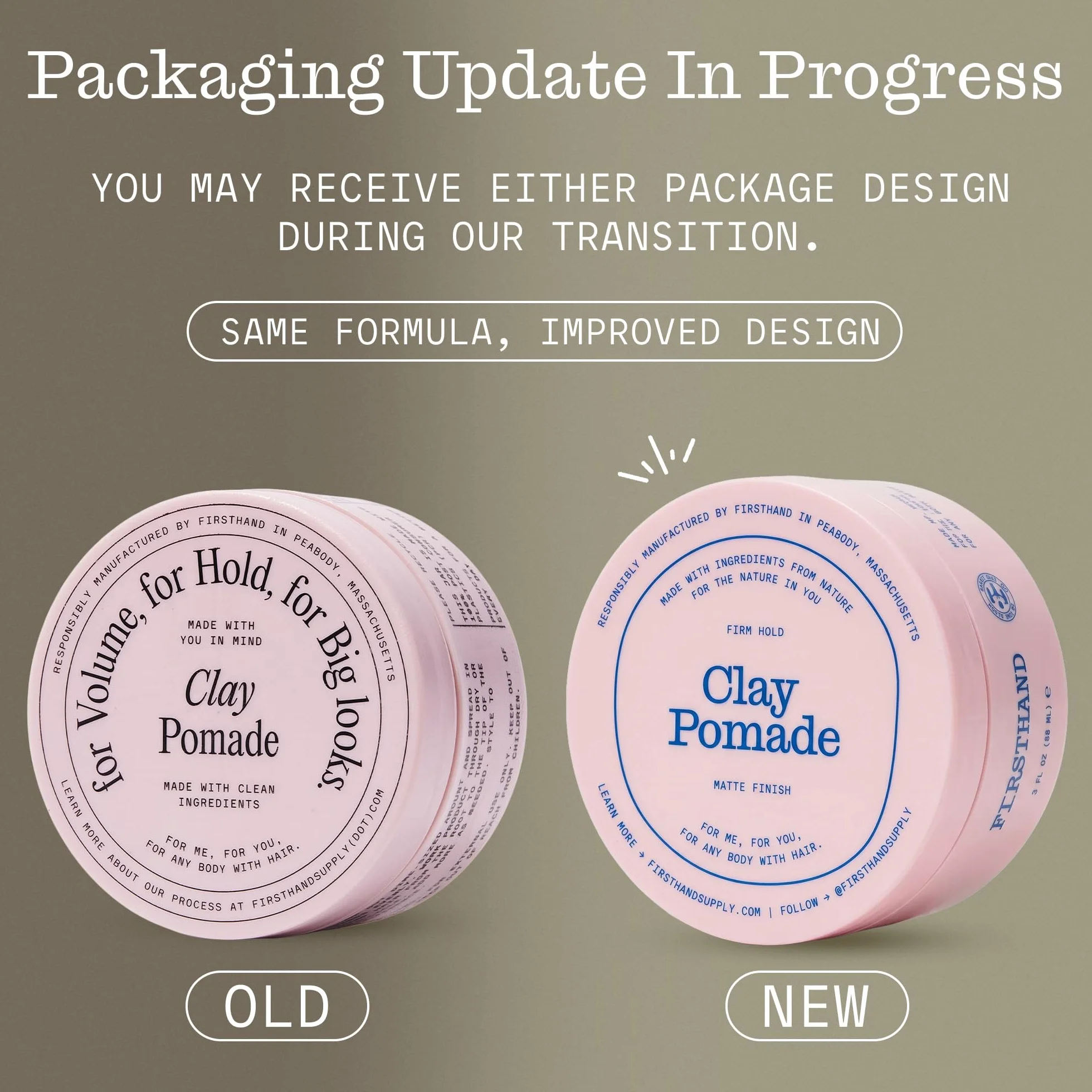 Firsthand Clay Pomade pomada z glinką do włosów matowe wykończenie mocne utrwalenie 88 ml