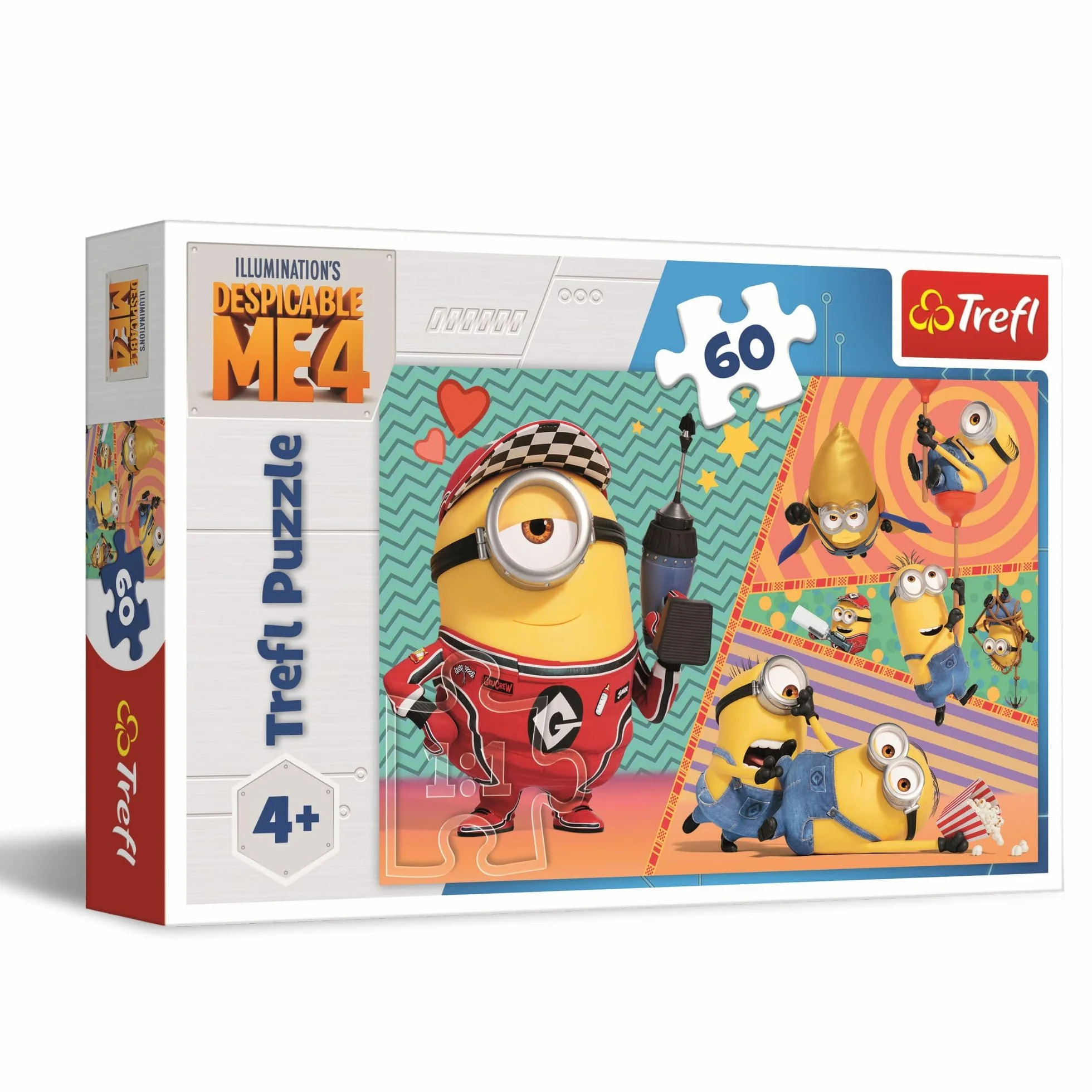 Trefl - Despicable Me 4, Wesołe Minionki - Puzzle 60 Elementów - Kolorowe Puzzle z Bohaterami Bajki, Kreatywna Rozrywka, Zabawa dla Dzieci od 4 lat