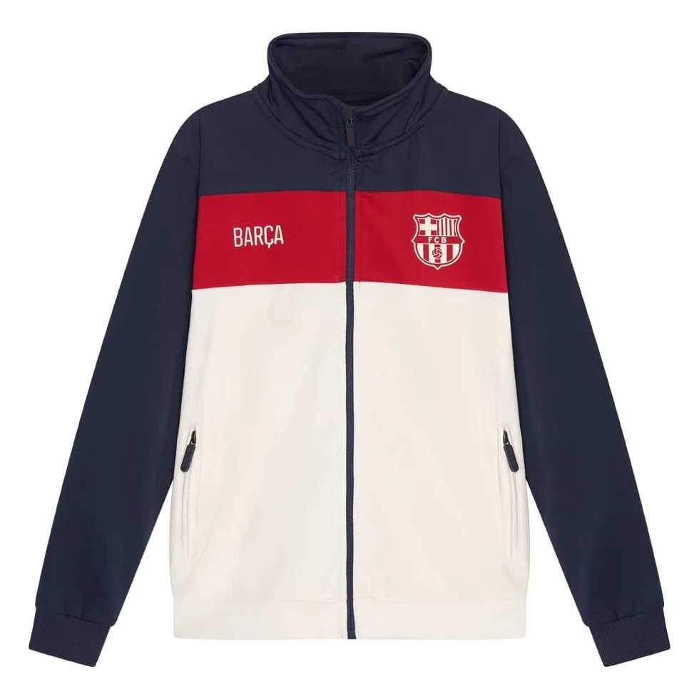 Dres treningowy FC Barcelona dla dzieci - sezon 22/23 - rozmiar 116 do 164 - niebiesko/beżowy - dres treningowy dla chłopców i dziewczynek