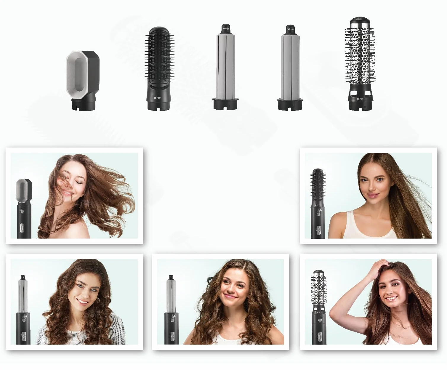 SENYA Suszarka do włosów 5 w 1 Air Styler 1000 W Multistyler Hair Designer SYWB-HS012N Czarny