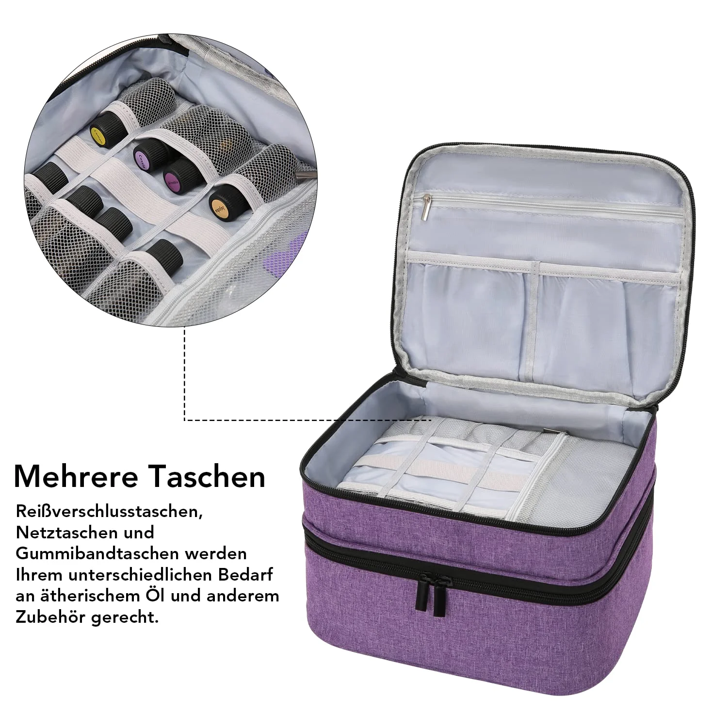 Torba na olejki eteryczne na 30 butelek (5 ml – 15 ml), dwuwarstwowy woreczek na olejki eteryczne, organizer do przechowywania w podróży, torba do przechowywania olejków eterycznych i