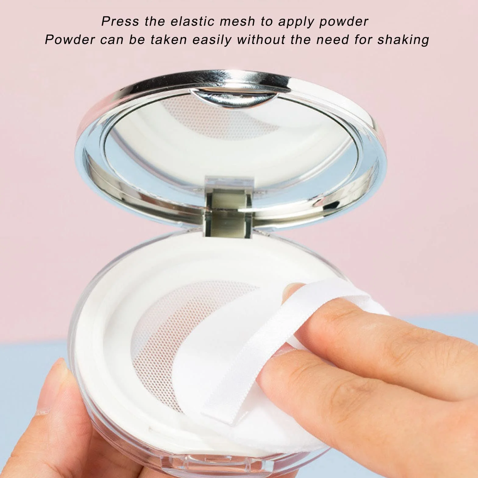 Plastikowy Pusty Puder Puder Wielokrotnego Użytku, Pusty Puder Sypki Wielokrotnego Użytku, Przenośny Zestaw do Makijażu Puder Puder Puder Puder z Pudrem do Codziennego Użytku w Podróży