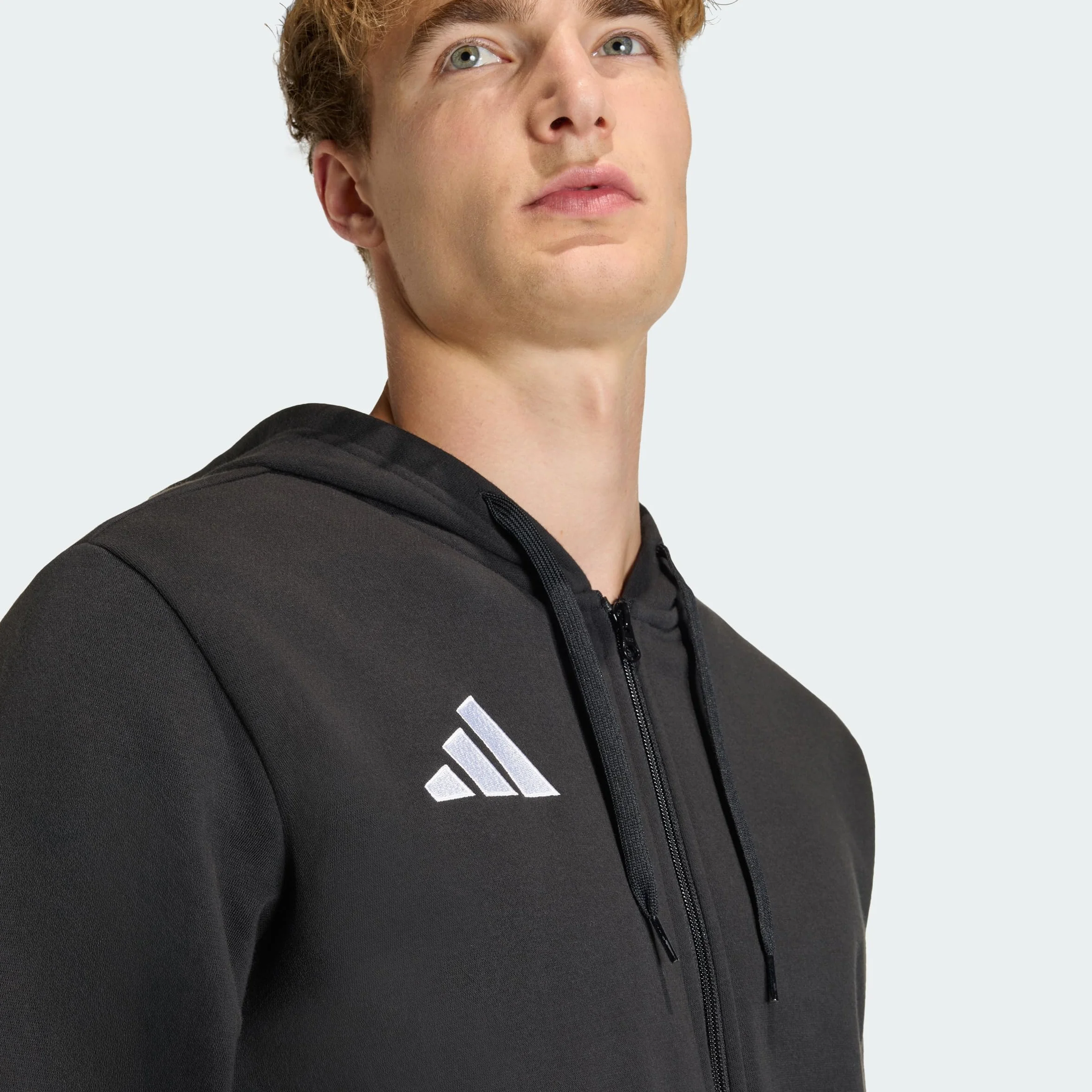 adidas Mezczyzni Entrada26 Full Zip Hoodie Sweatshirt, black/white, L
