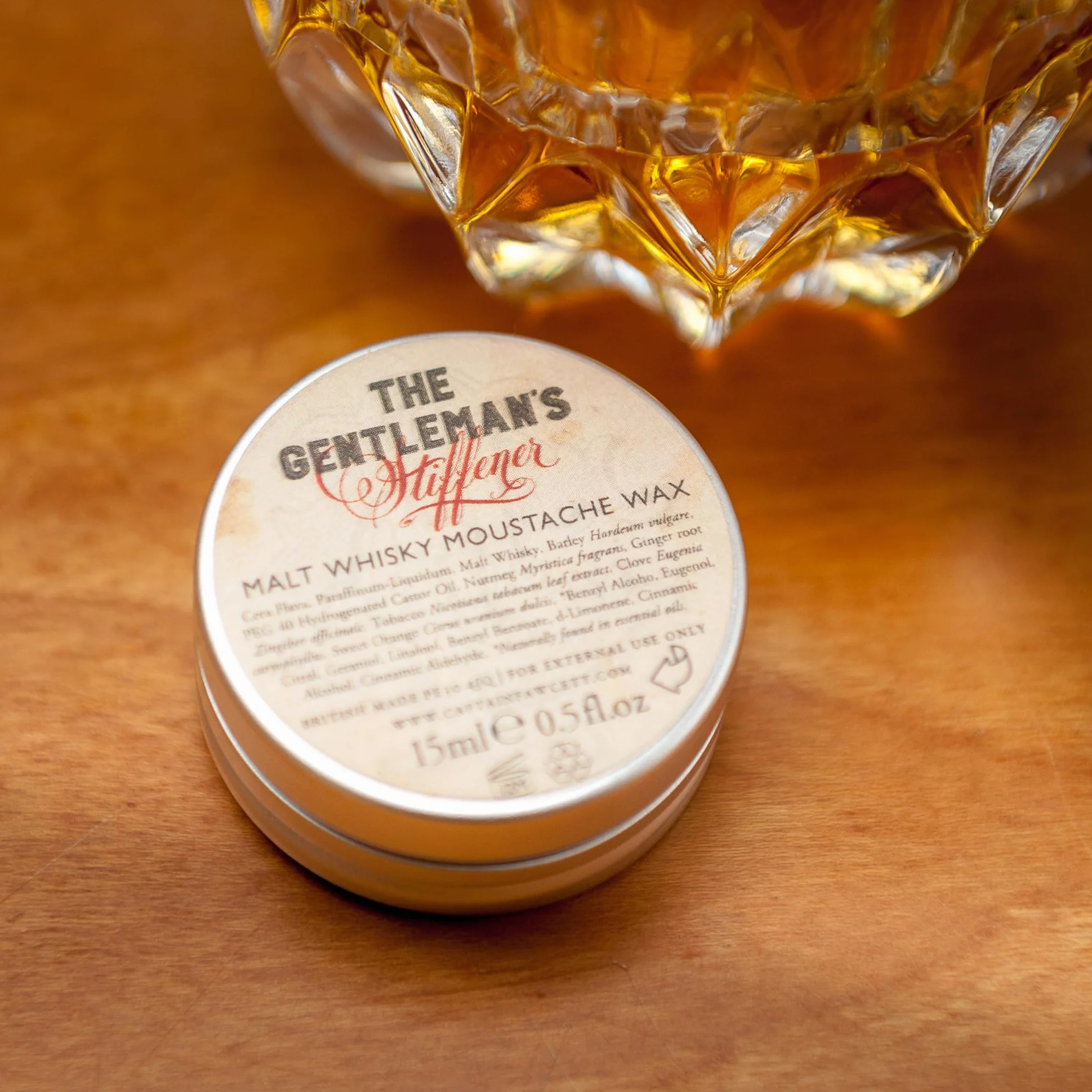 CAPTAIN FAWCETT Wosk Wąsy Gentleman's Stiffener Maltańska whisky 15ml, Czarny, Standardowy