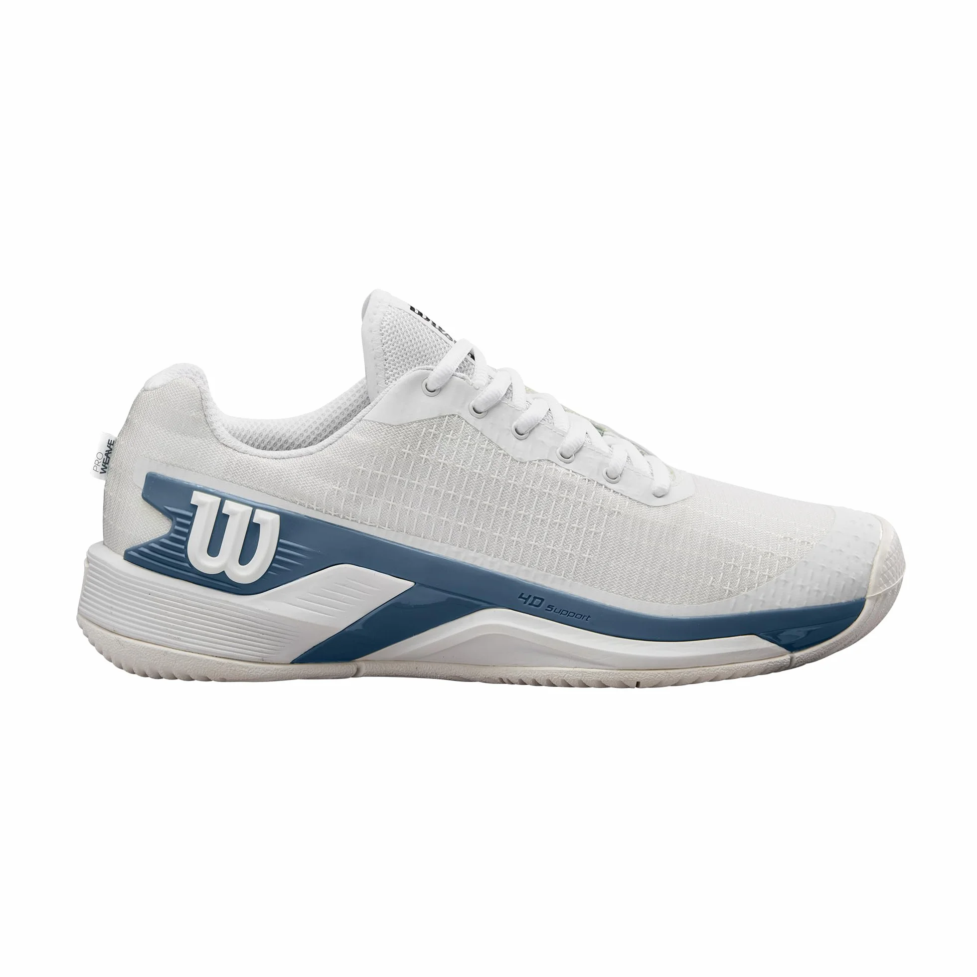 Wilson Męskie buty tenisowe Rush PRO Extra Duty, białe/chińskie niebieskie/srebrne brzozowe, 43,5 UK, Biały Chiny Niebieski Srebrny Brzoza, 13.5 UK