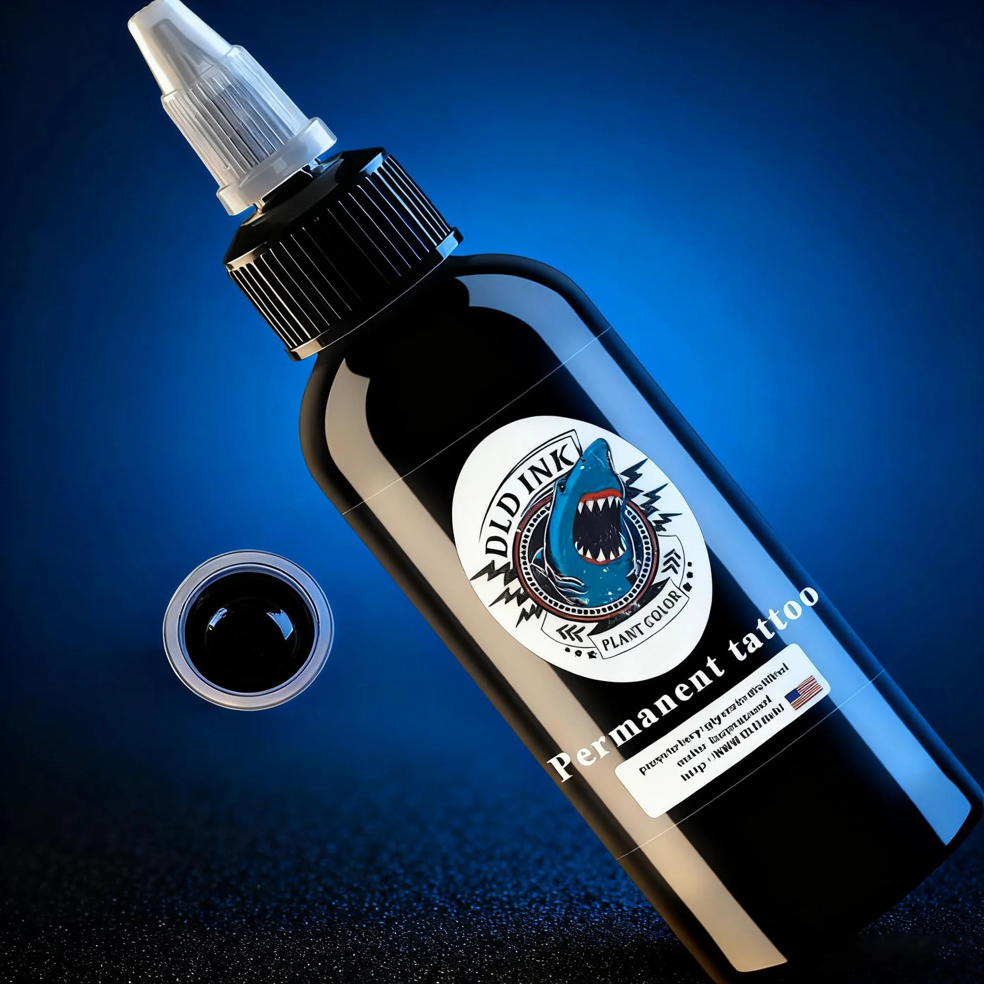 DLD Farba do tatuażu, zaawansowany eyeliner rekin 120 ml, tusz do tatuażu, czarny sztyft i trwały wegetariański tribe mikrokolorowy tusz ciemny czarny profesjonalne akcesoria do tatuażu