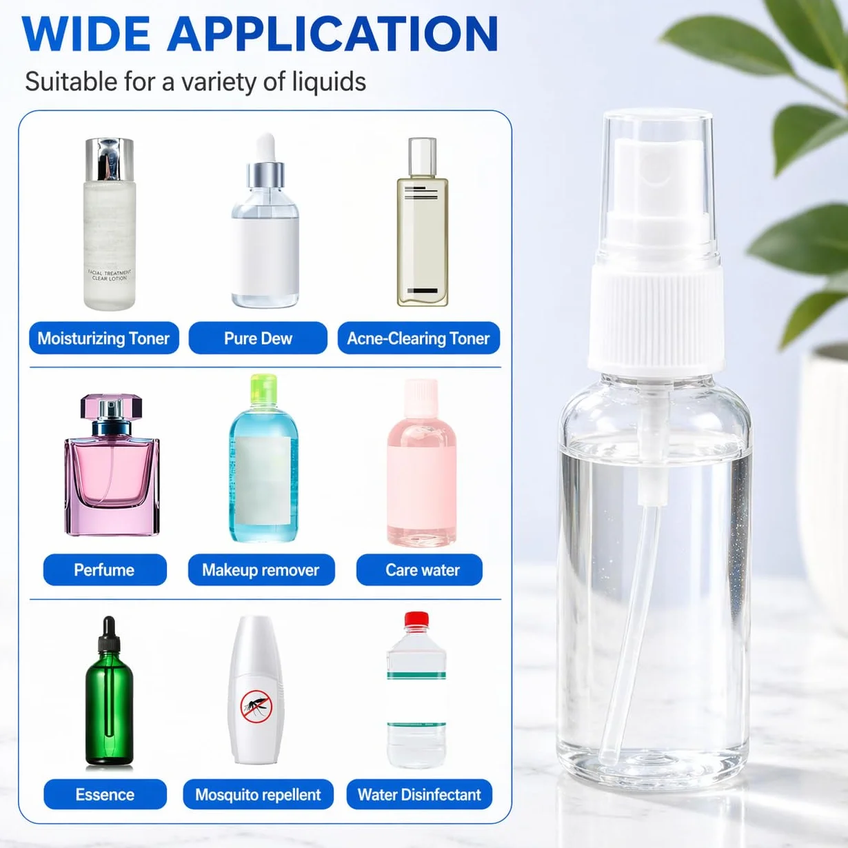 Butelka w sprayu podróżna, 20 ml x 4, przezroczysta, mini spryskiwacz, szczelna, do perfum alkoholu, wody i olejów