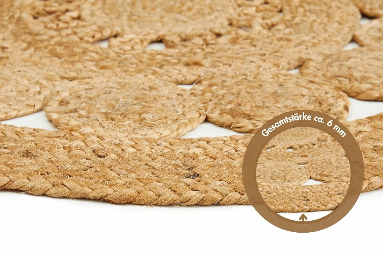 Luxor Living Okrągły dywan Balo w stylu boho, juta, do sypialni, ręcznie tkany produkt naturalny z naturalnych włókien roślinnych, 60 cm, okrągły, beżowy
