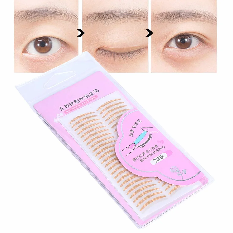 Invisible Double Eyelid Tape, narzędzie do makijażu niewidocznych naklejek na powieki o doskonałej lepkości - wygodna i oddychająca - na zakryte, obwisłe, nierówne lub mono powieki - duże i