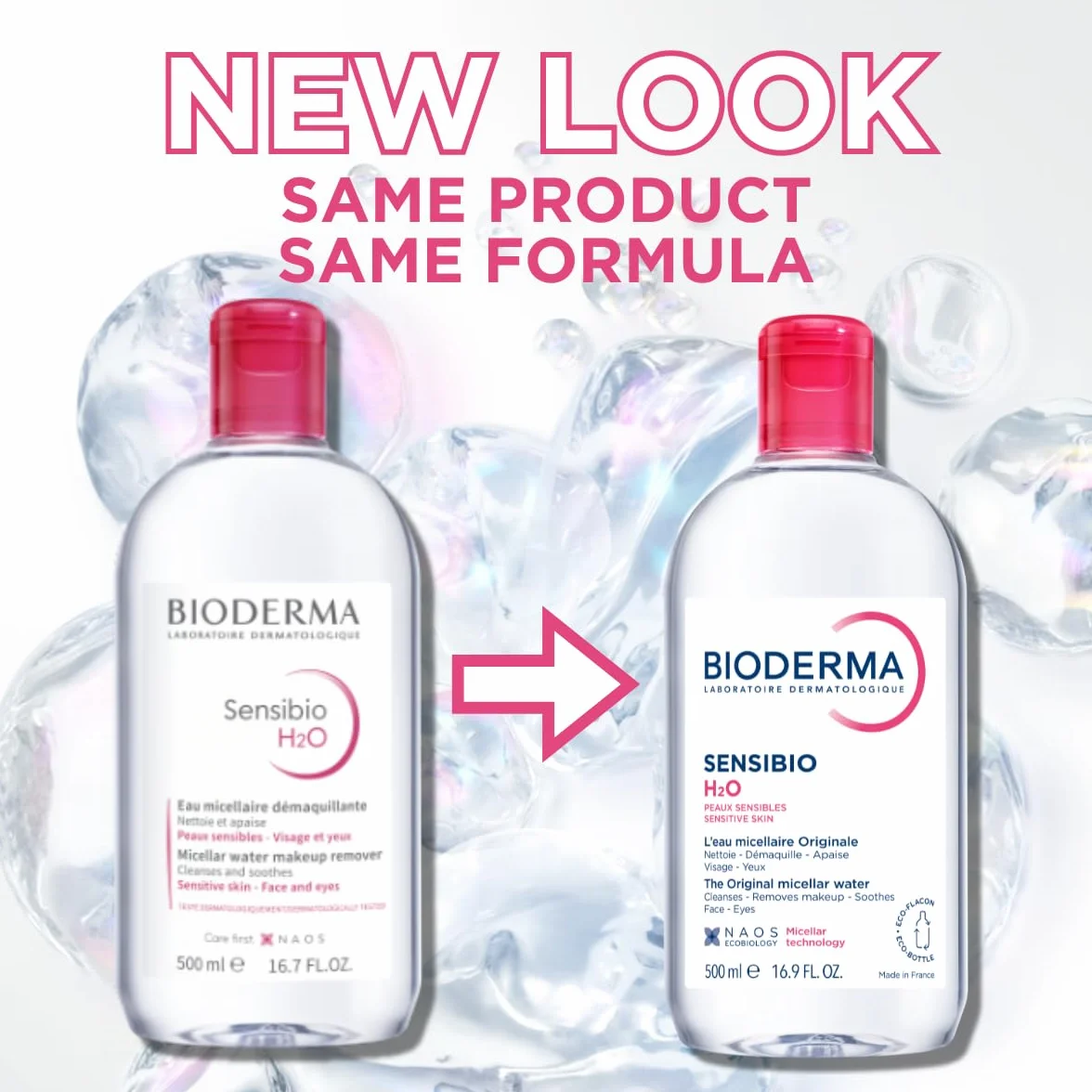 BIODERMA - Sensibio H2O Płyn micelarny do skóry wrażliwej, 500 ml - unisex, 1 opakowanie (1 x 500 ml)