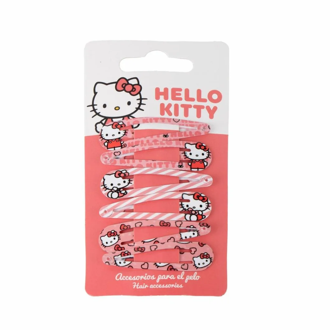 Zestaw 6 spinek do włosów Hello Kitty | 5 cm klipsy do włosów dla dziewczynek, akcesoria do stylizacji włosów Kawaii | Oficjalny pomysł na prezent na urodziny i do szkoły