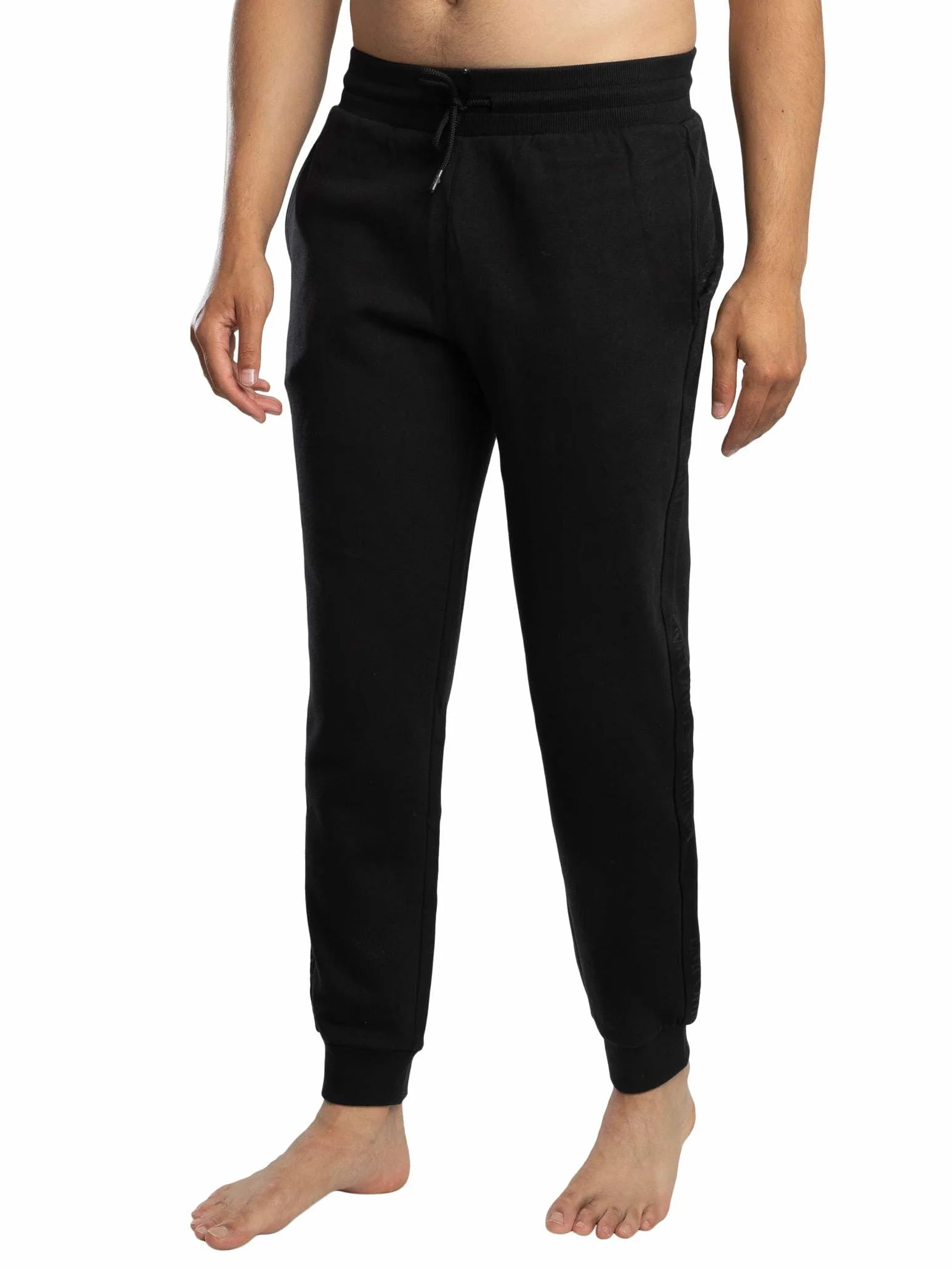 EMPORIO ARMANI Męski dres typu basic frotte, czarny, rozmiar M, Czarny, M