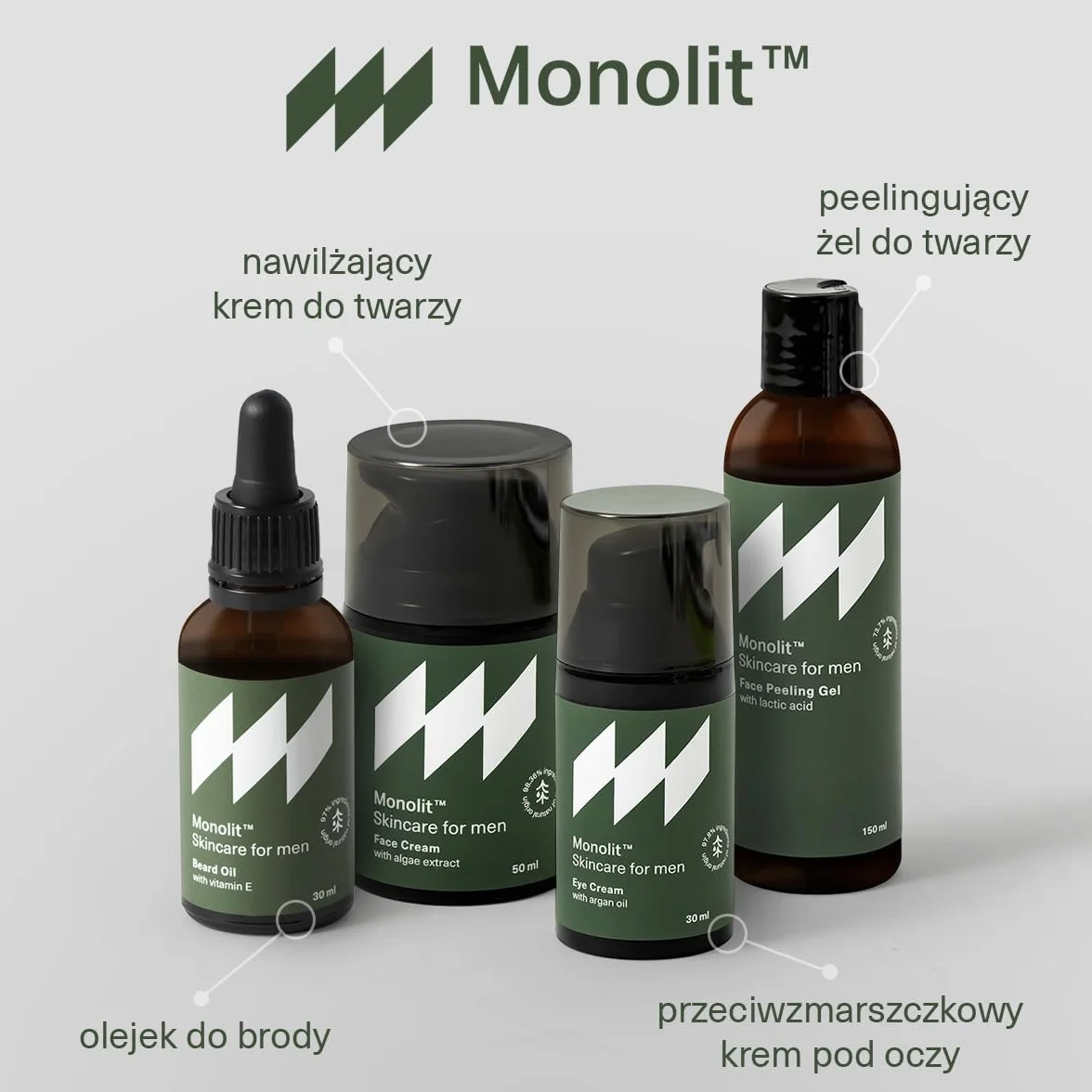 Monolit Krem pod Oczy z Olejkiem Arganowym dla Mężczyzn, Przeciwzmarszczkowy, Nawilżający, 30ml