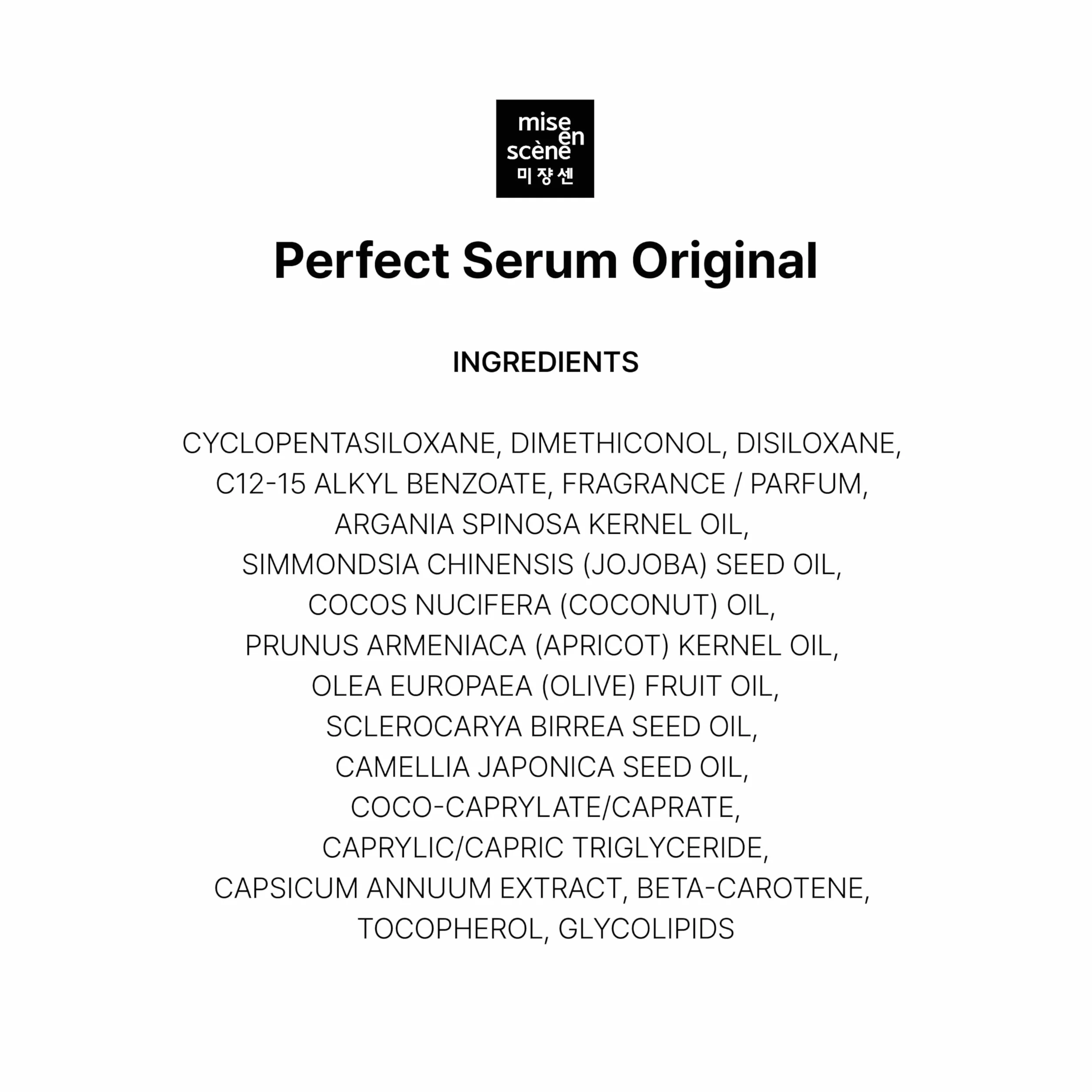 Korean Hair Care Hair Mise En Scene Perfect Serum Original Oil, 80 ml
