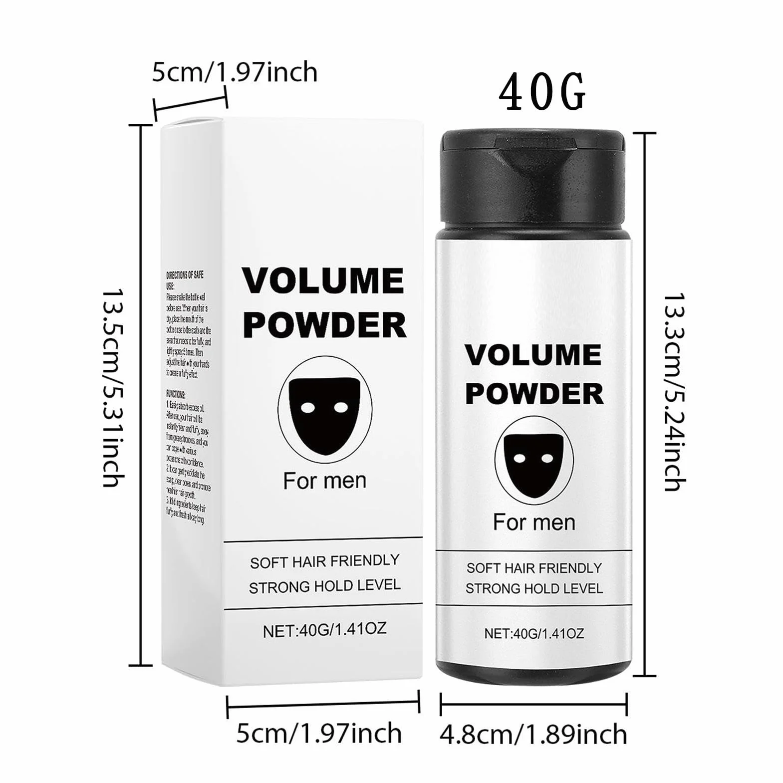 Men's Hair Styling Powder Volumizing Texturizing Powder Long-Lasting Natural Look Hair Talc 40g