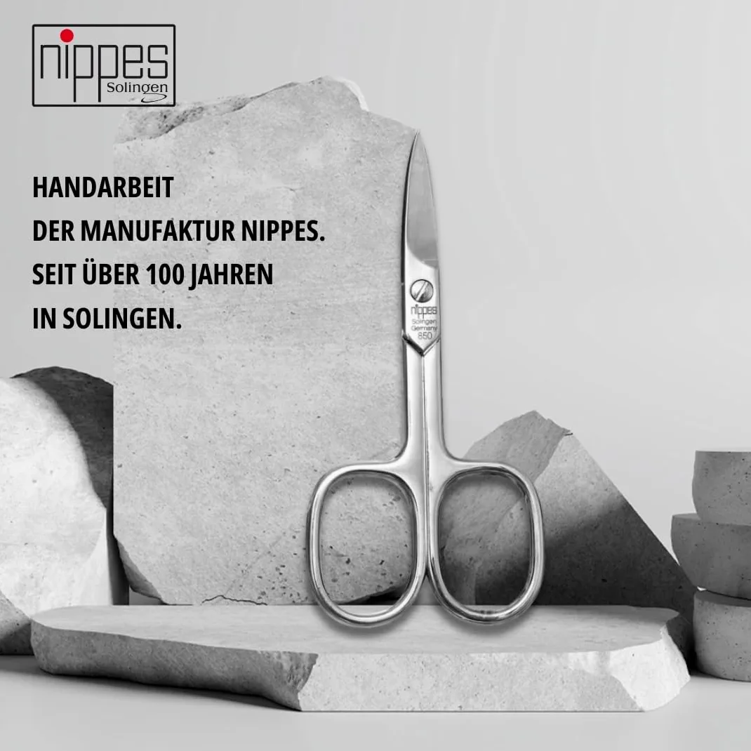 nippes Solingen Profesjonalne nożyczki do paznokci | nożyczki ze stali hartowanej | 9 cm | końcówka do manicure i słomka | uzupełnienie każdego zestawu do pedicure i manicure | jakość z Solingen