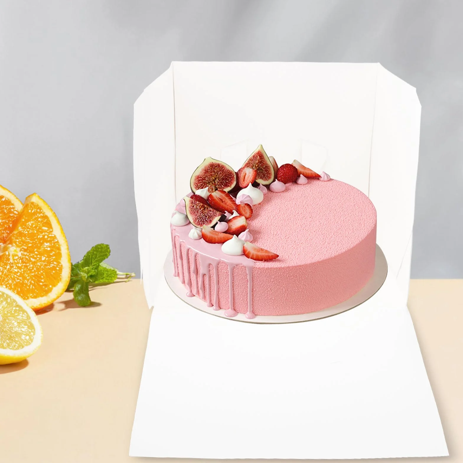 Pudełko na tort, 2 sztuki, 25 x 25 x 20 cm, pudełko transportowe na tort, pudełko na ciasto, karton, pudełko na ciasto, pudełko kartonowe