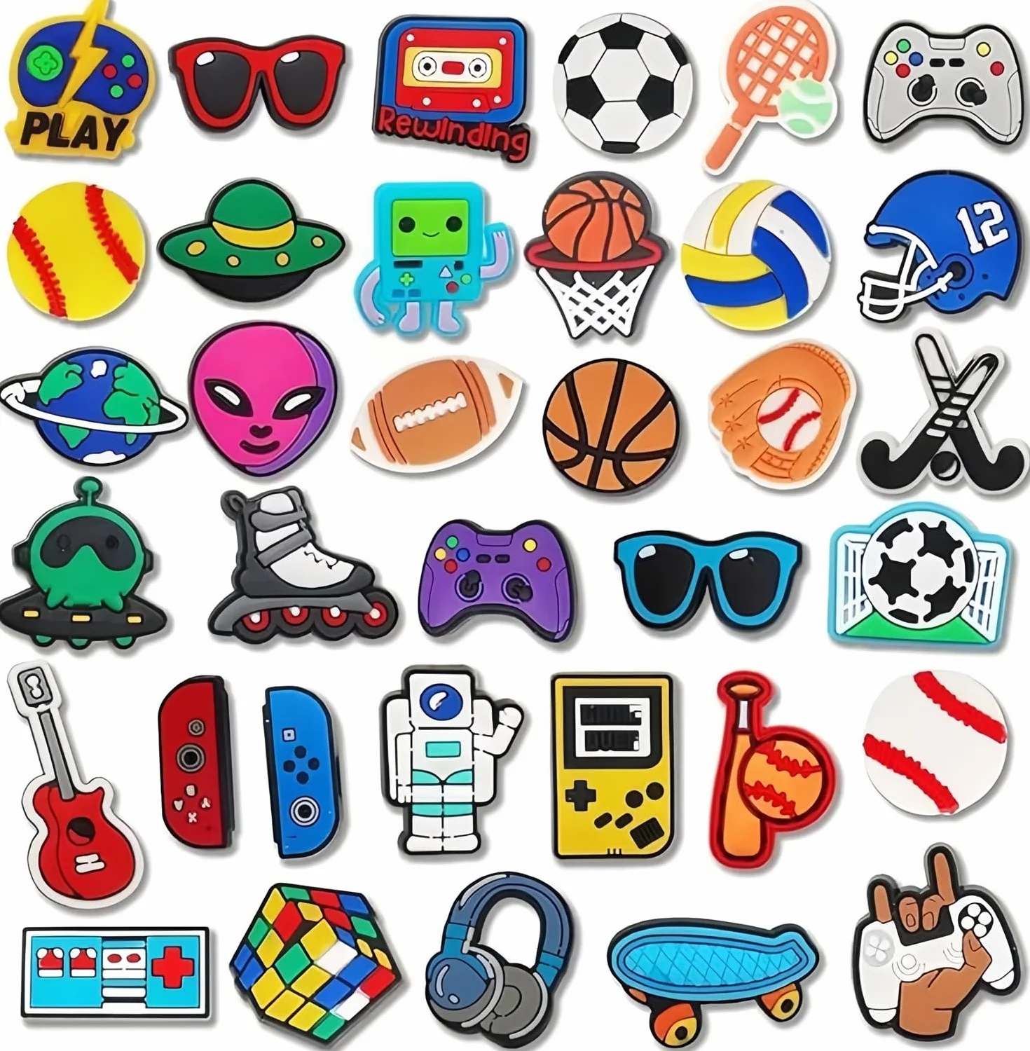 35 zawieszek z PVC do butów dla dzieci, zawieszki Crocs dla chłopców, zawieszki z motywem kreskówek do butów, urocze zawieszk-i anime