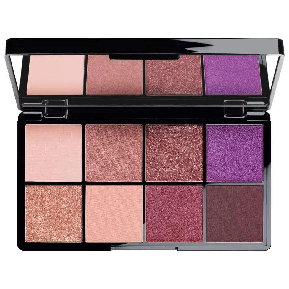 ARTDECO Paleta eyelights – 8 cieni do pudru o intensywnym kryciu, Summer Vibes, limitowana edycja, skórzane wzornictwo i wbudowane lustro – 1 x 1 szt