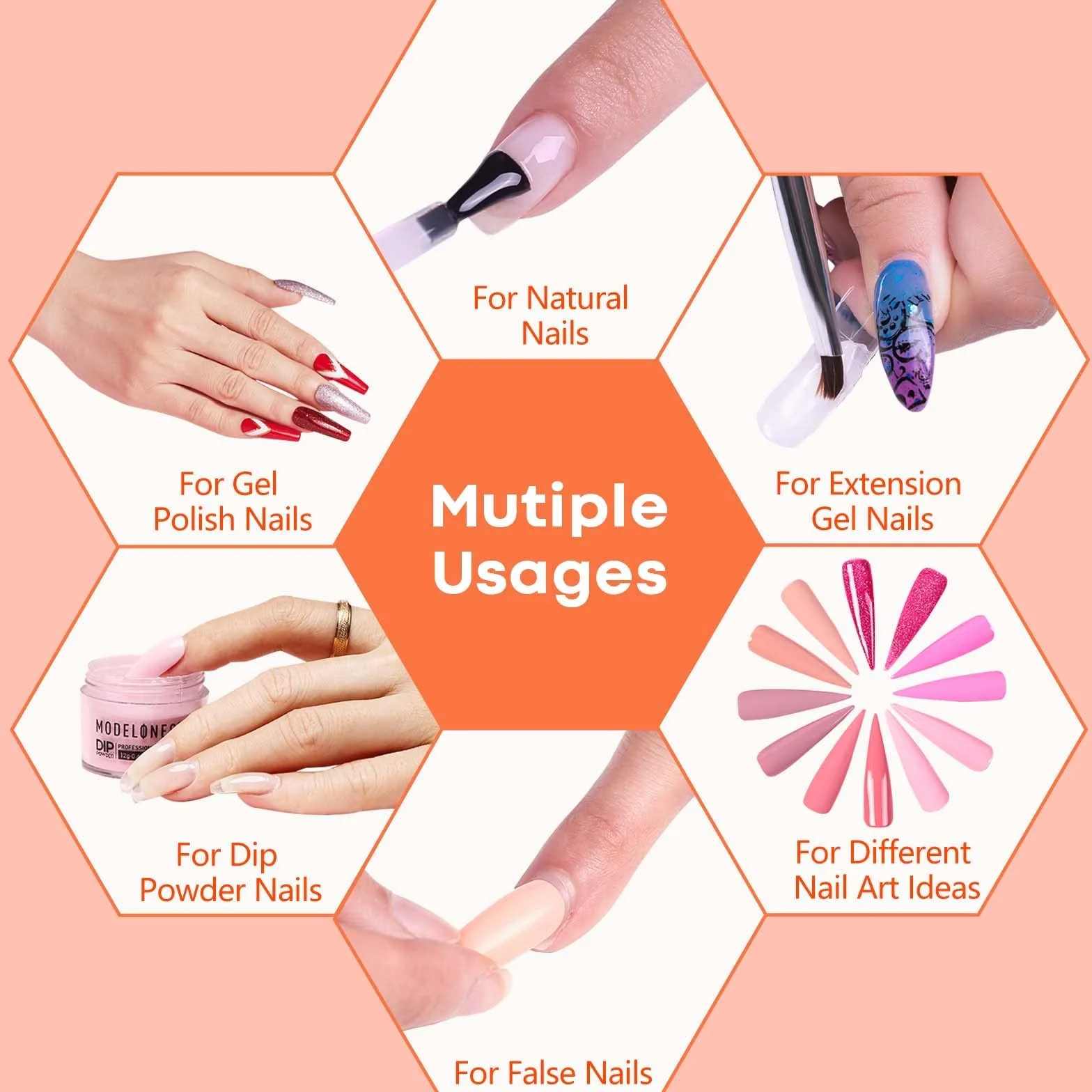 Modelones Zestaw 3 x 10 ml UV LED Żel do Paznokci Base Top Coat Primer No Wipe