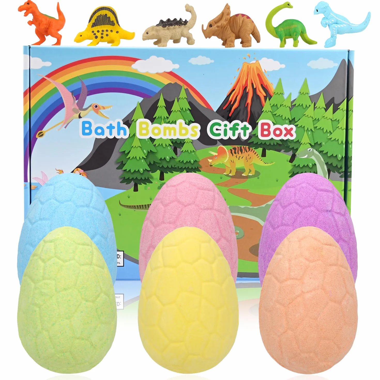 Dino Egg Naturalne Musujące Bomby do Kąpieli dla Dzieci z Niespodzianką Zestaw Prezentów