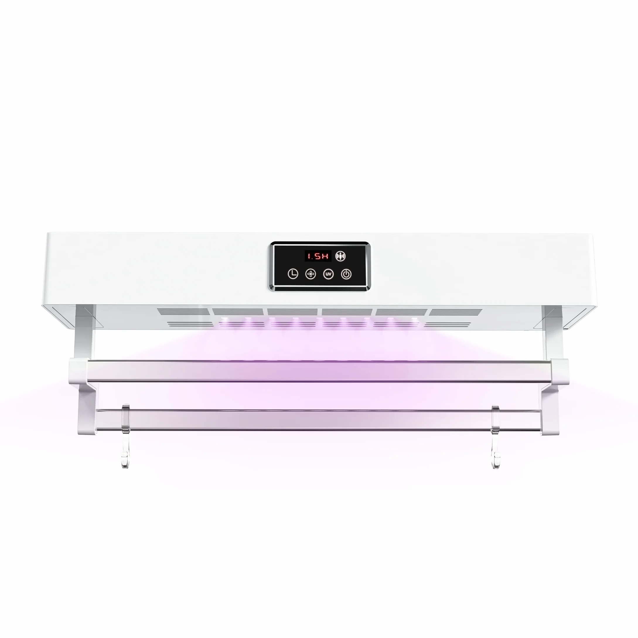 QL Elektrycznie Ogrzewany Wieszak na Ręczniki z Dezynfekcją UV i Szybkie Suszenie 500W,Grzejnik Ręczników do Łazienki i Kuchni 60CM,Biały