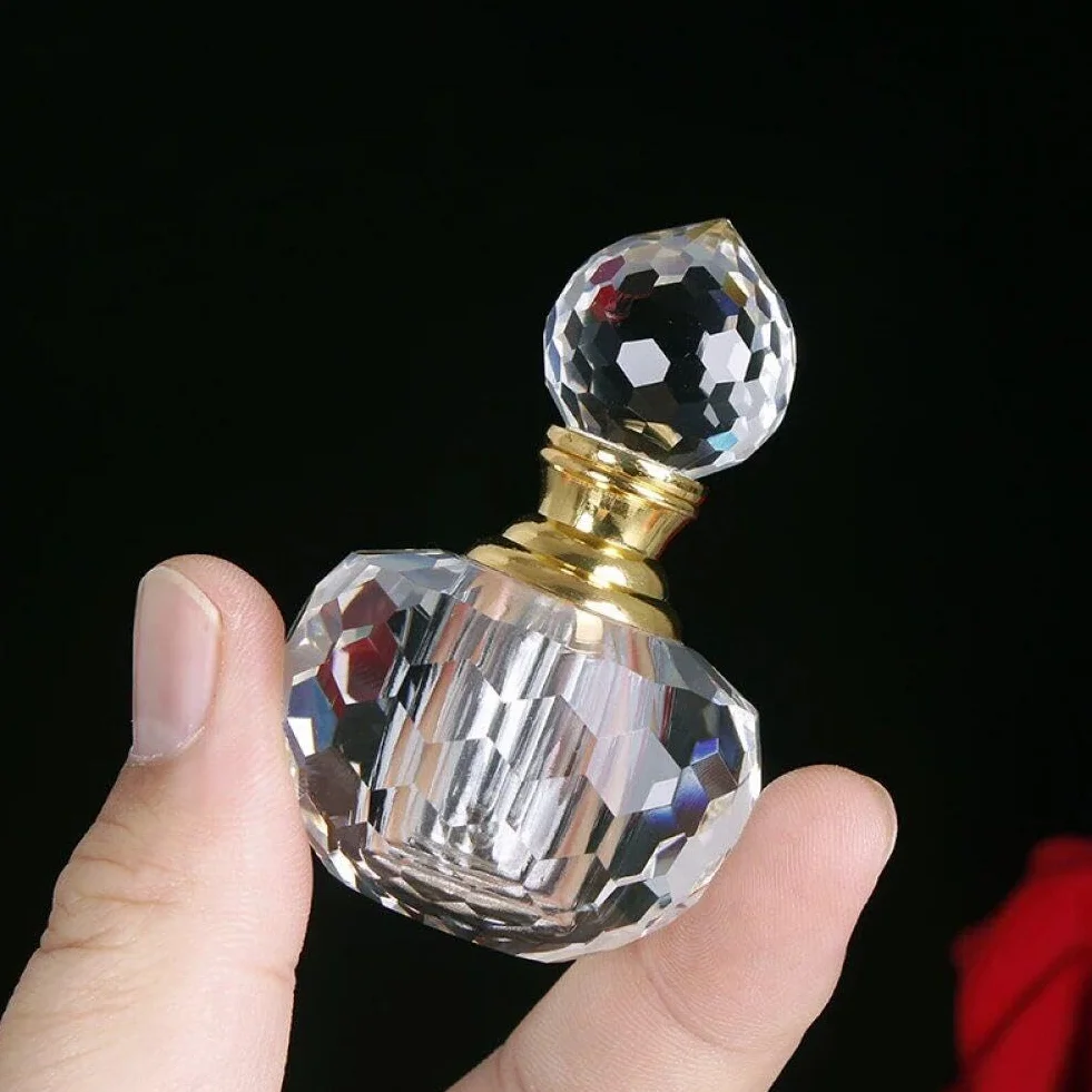 Szklana butelka perfum vintage z zakraplaczem na olejek eteryczny