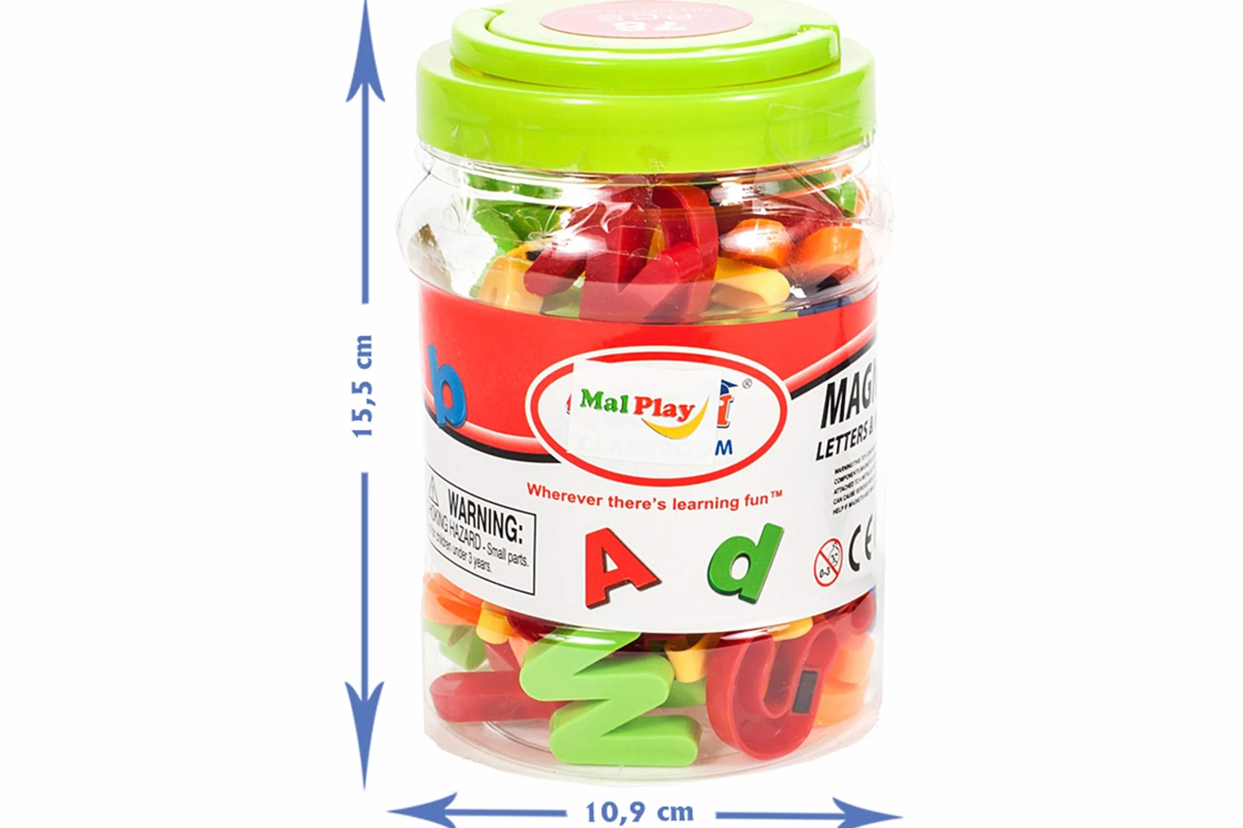 MalPlay 5901924208389 Literki I Cyferki Na Magnes 78 Szt ,wielokolorowy