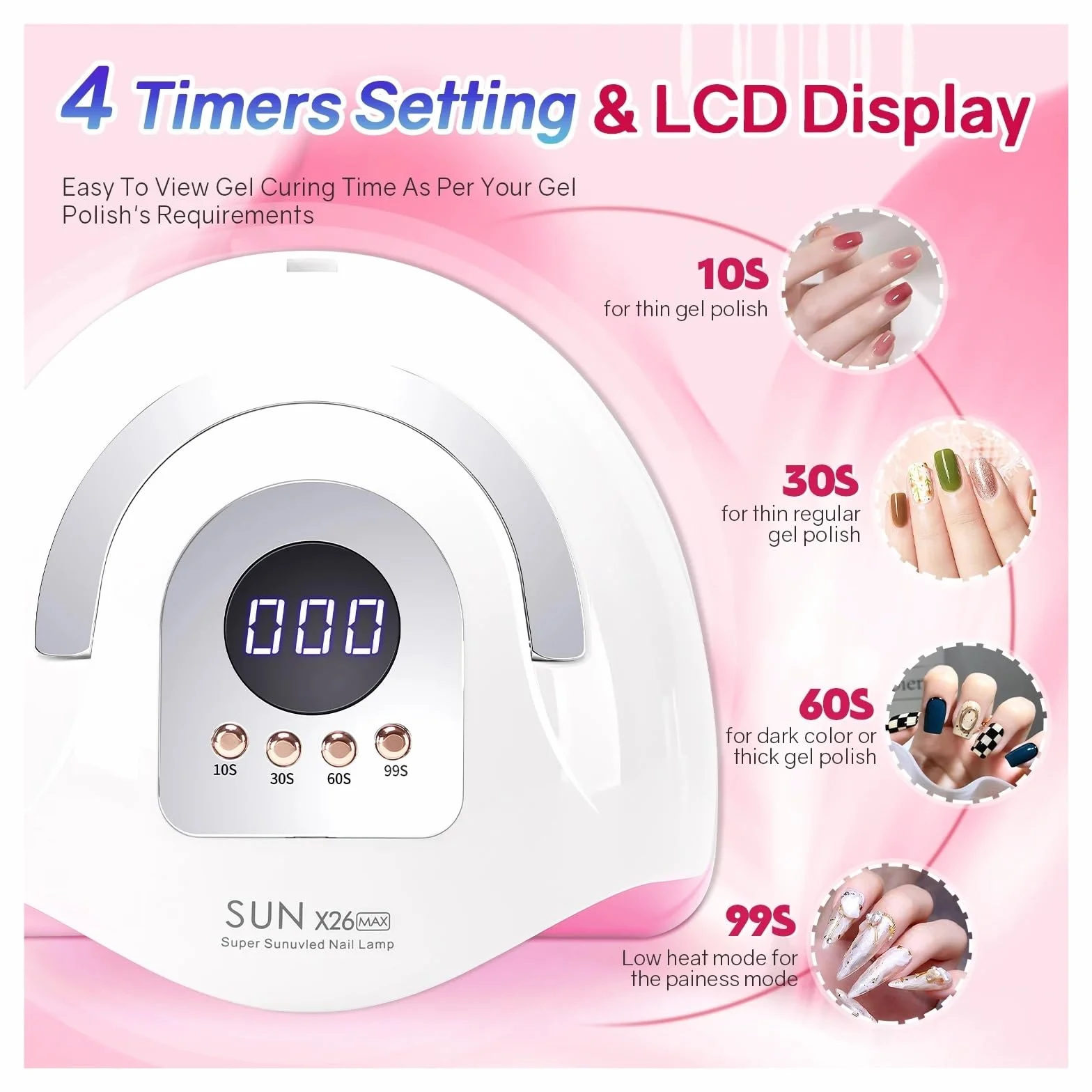 SUN X26 MAX Nail Dryer Machine 380W UV LED Lamp 81LEDS Gel Polish Curing Manicure Lamp Auto Smart Sensor