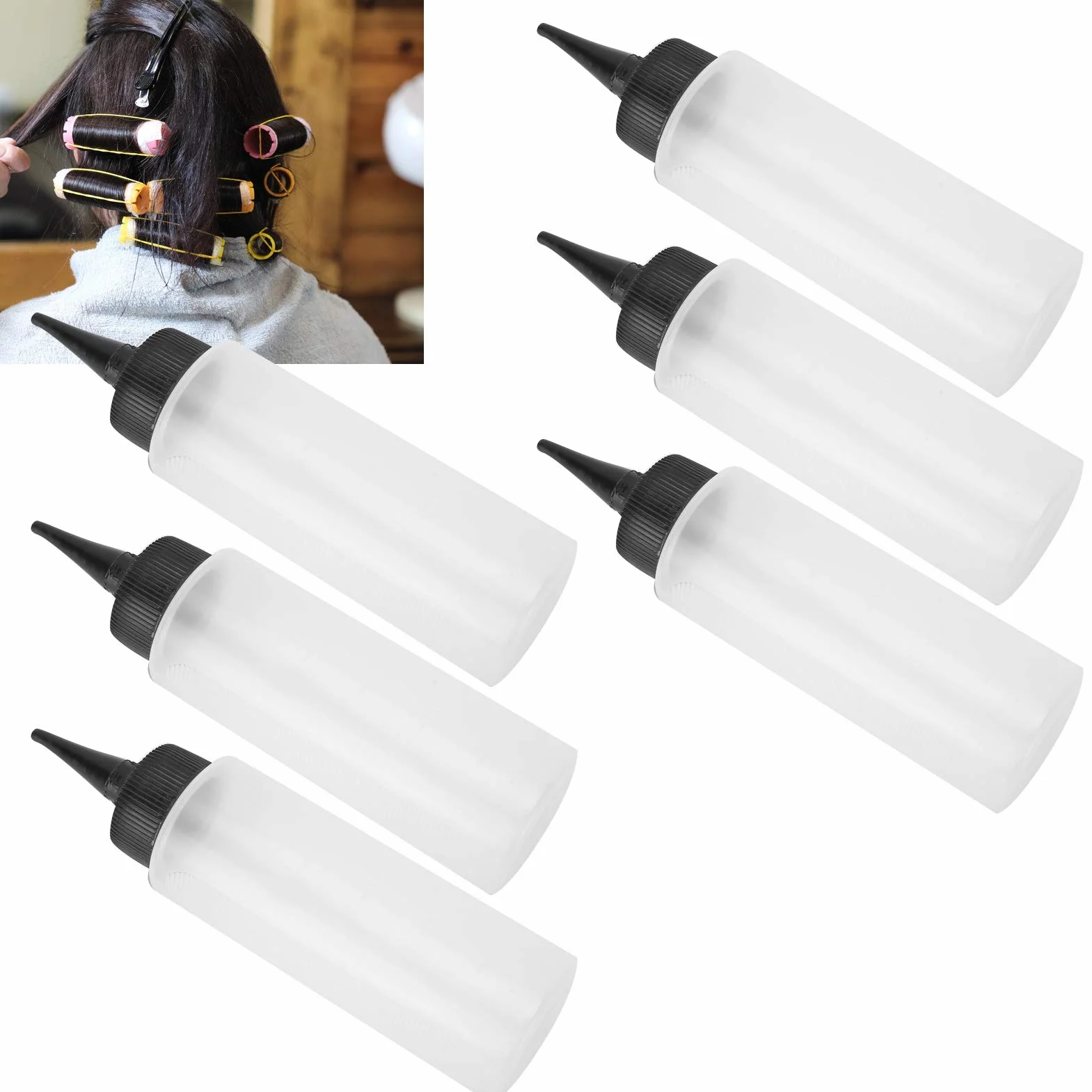 6szt Butelka z aplikatorem szamponu Szampon, Salon fryzjerski Squeeze Refill Bottle, Butelki szamponu, Butelki do czyszczenia na sucho, Akcesoria fryz