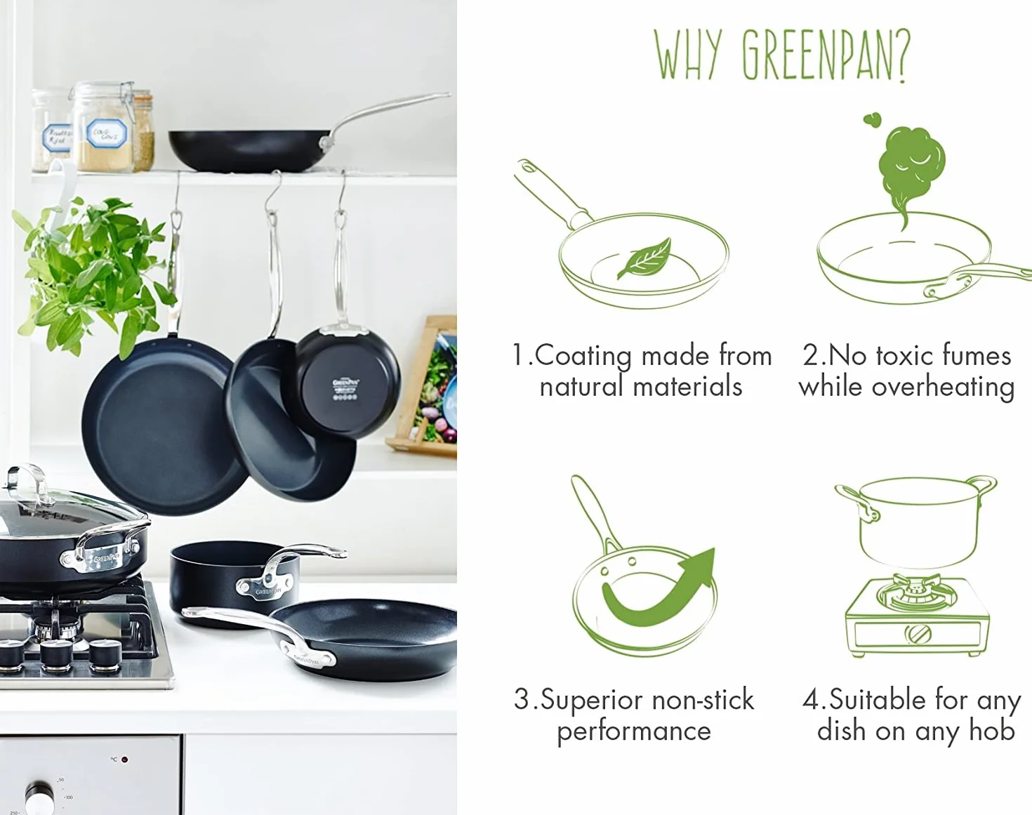 GreenPan Glass Lid with Metal Handle, Stainless Steel Rim - Fits 26 cm Pots & Pans - Transparent