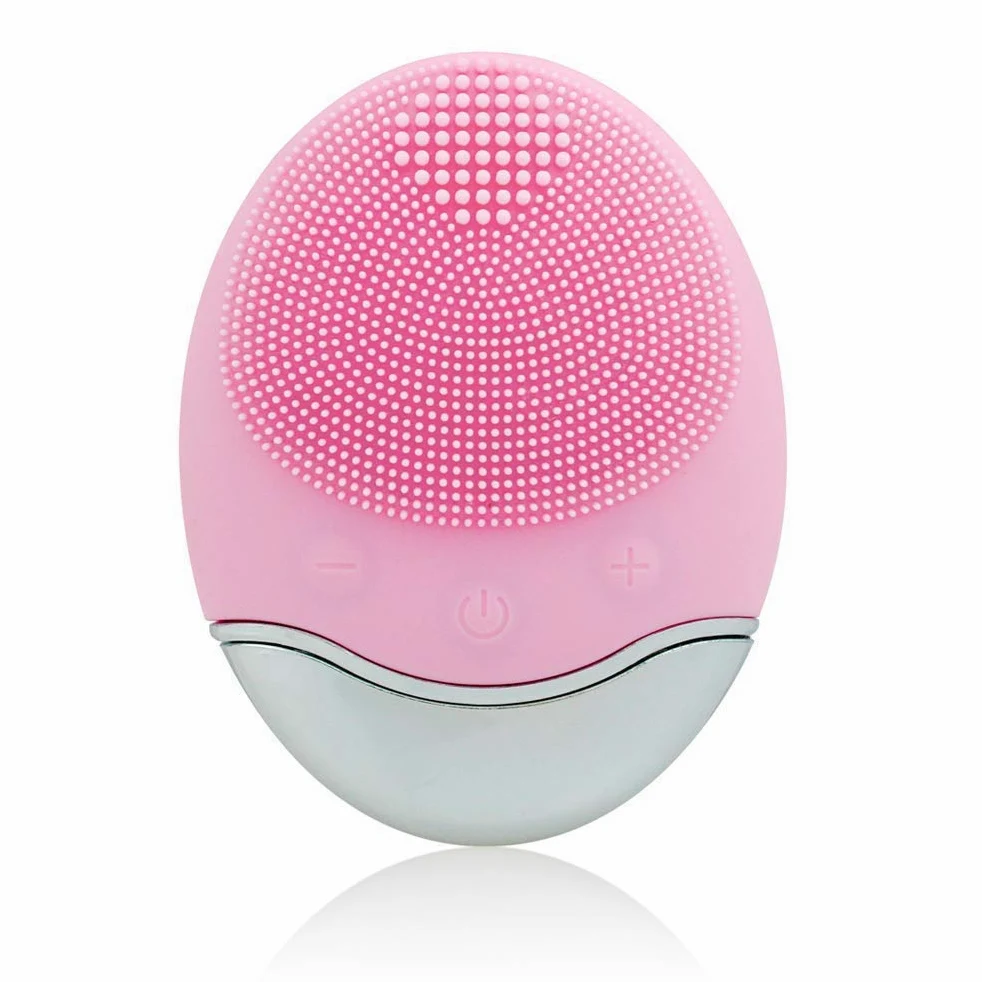 Szczotka do oczyszczania twarzy Sonic Face Cleanser Masażer Wodoodporny Silikonowy Elektryczny System Oczyszczania Skóry (różowa)