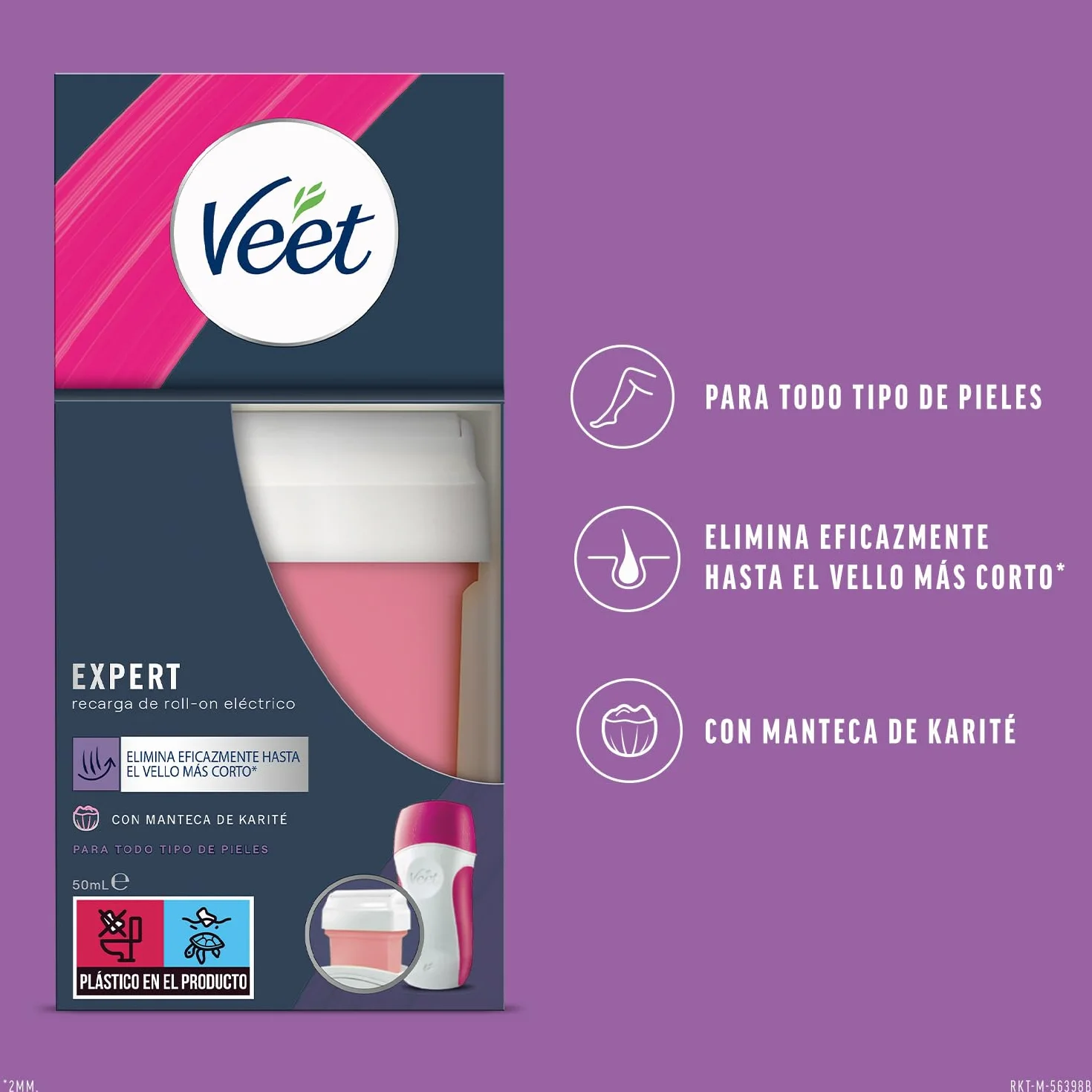 Veet Easy Wax Roll-On, 50 ml