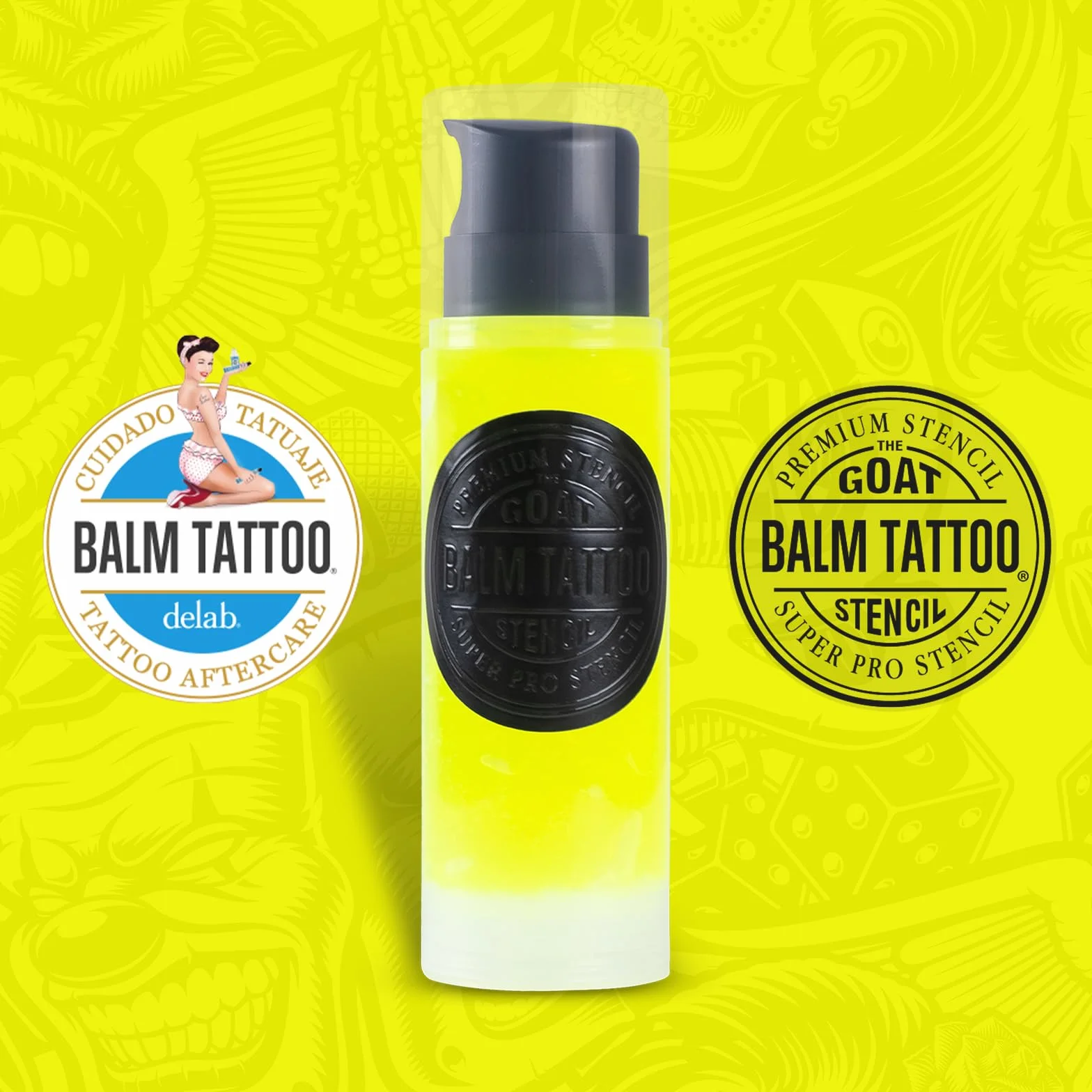 BALM TATTOO The GOAT Stencil żel do przenoszenia szablonów do tatuażu, żel transferowy, 100% wegański, testowany dermatologicznie, długotrwały kontur, aromat Mojito