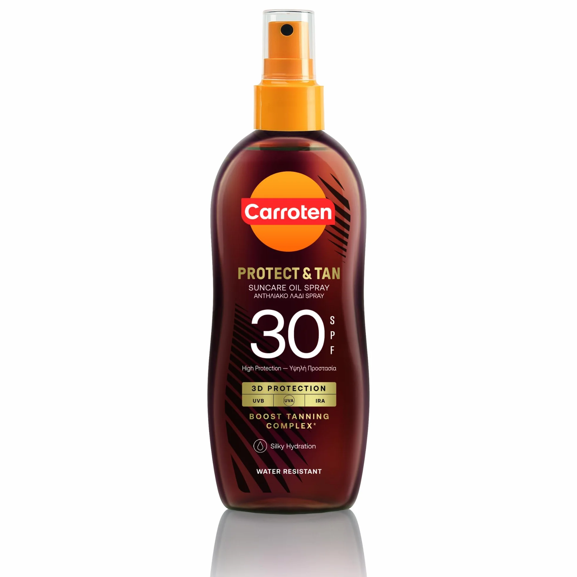 Carroten OmegaCare Tanning Oil SPF 30, 150 ml - Przyspieszacz opalania z kwasami tłuszczowymi omega - Olejek do opalania w sprayu z ochroną przeciwsłoneczną