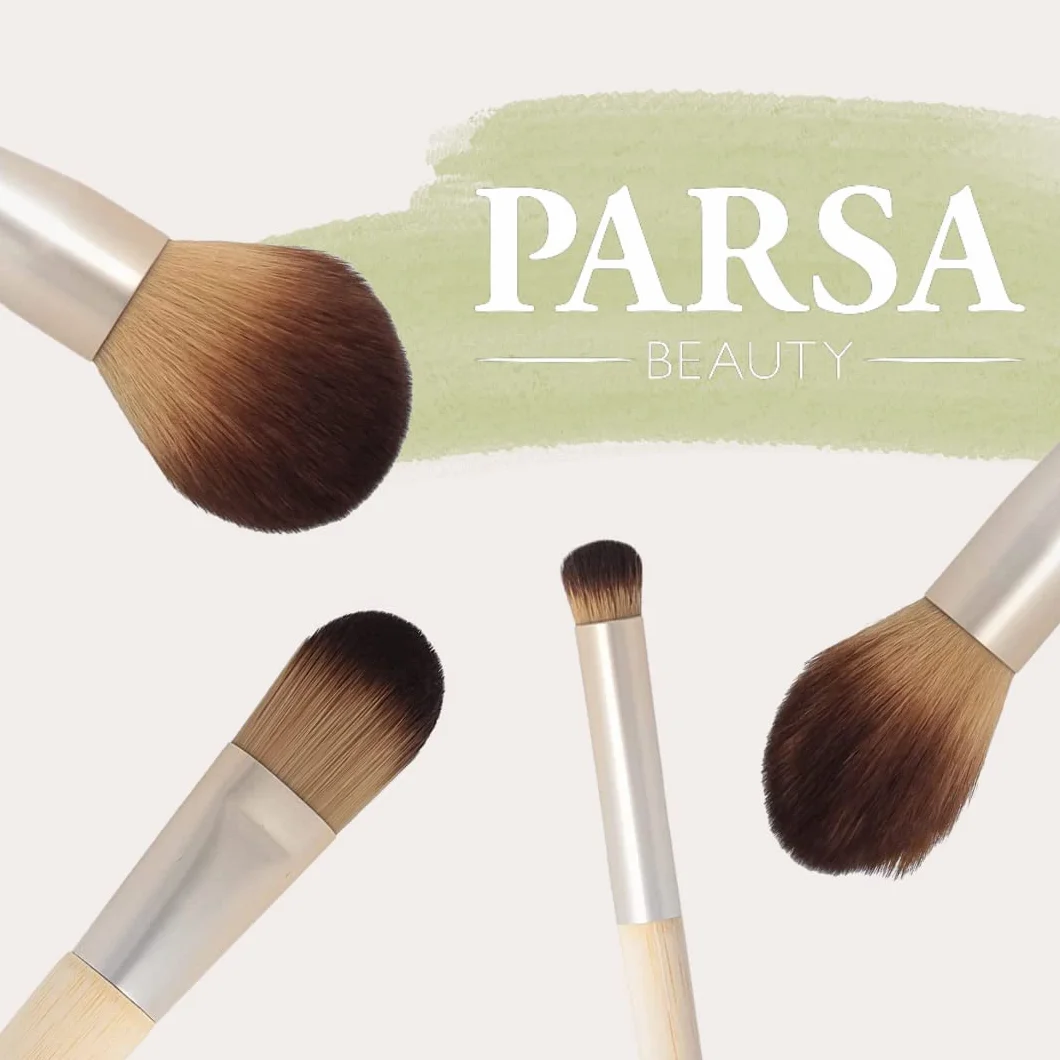 PARSA BEAUTY Pędzel do różu z bambusa z certyfikatem FSC® – pędzel do makijażu – pędzel do makijażu – z szybko rosnącego bambusa