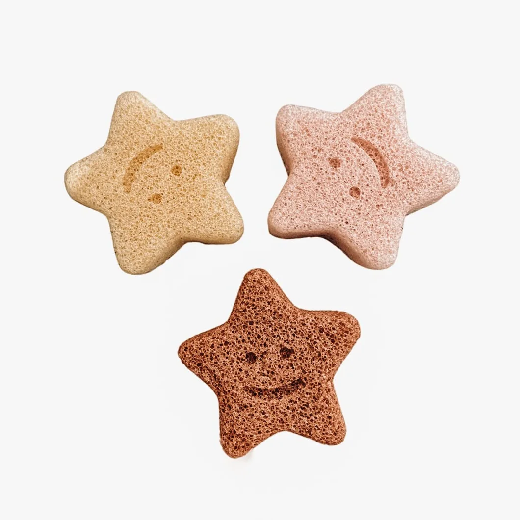 Naturalna gąbka konjac dla niemowląt i dzieci w kształcie gwiazdki, wanna, wegańska, roślinna