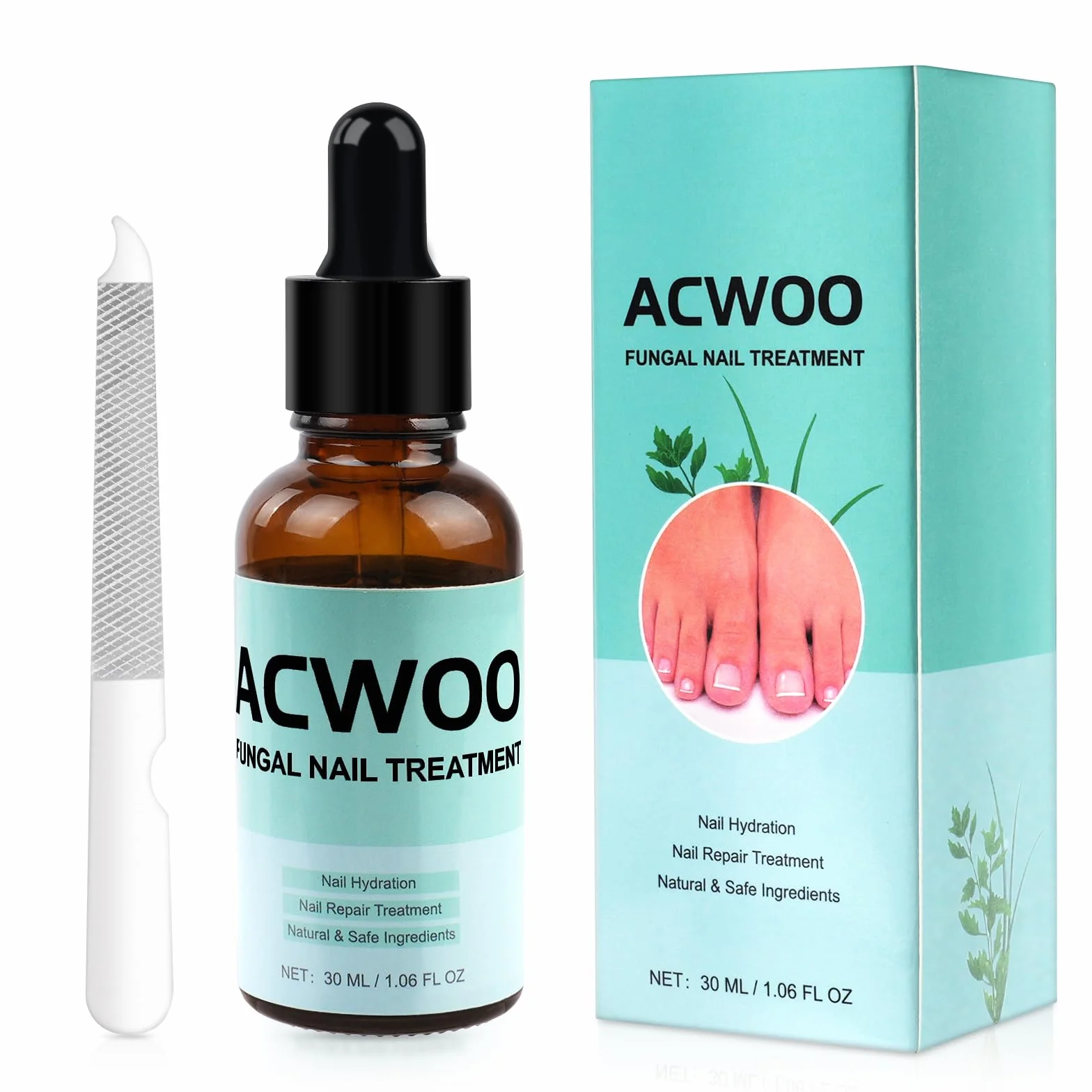 ACWOO Roztwór do leczenia grzybicy paznokci 30 ml, przeciwgrzybicze leczenie paznokci u stóp i paznokci bardzo mocne, naturalne składniki ziół skutecznie leczą, naprawiają i zapobiegają infekcjom