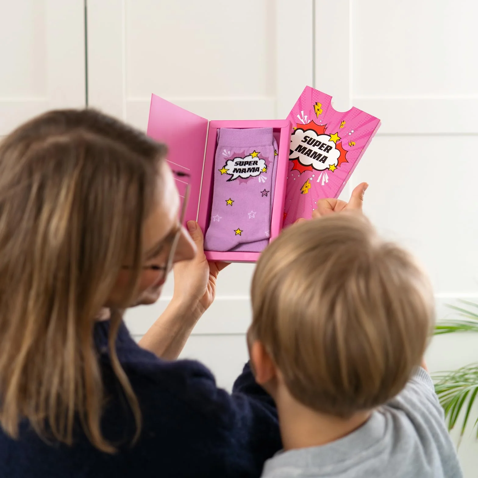 soxo Super Mama Skarpetki Prezent Dla Mamy Śmieszne Prezenty Dla Kobiet Bawełniane Skarpety Damskie 35-40