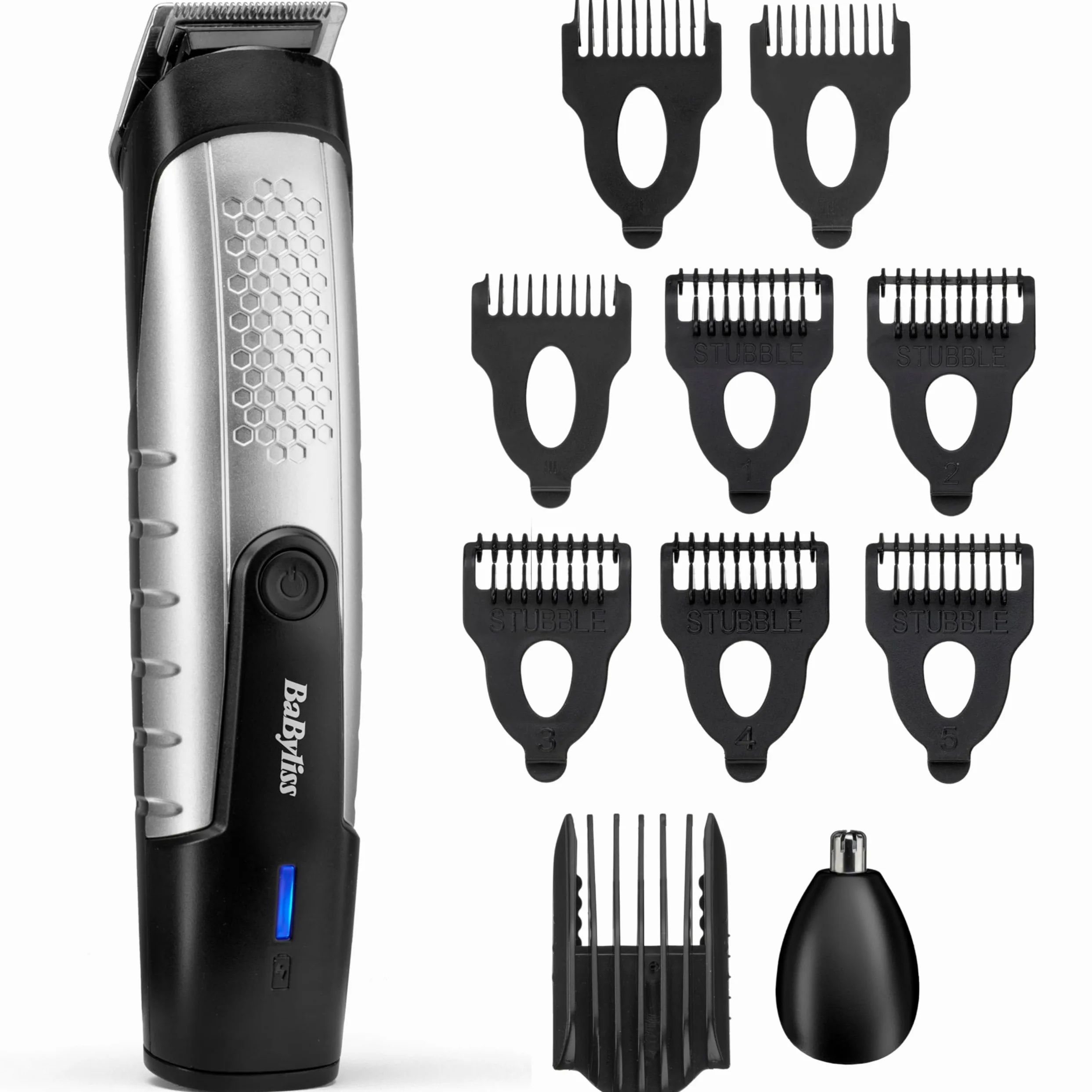 BaByliss Trymer do Brody Lithium Power T812E Bezprzewodowy Zestaw Groomingowy Ostrza ze Stali Nierdzewnej 14 Długości Cięcia 0,5-10 mm Ładowanie USB 80 Minut